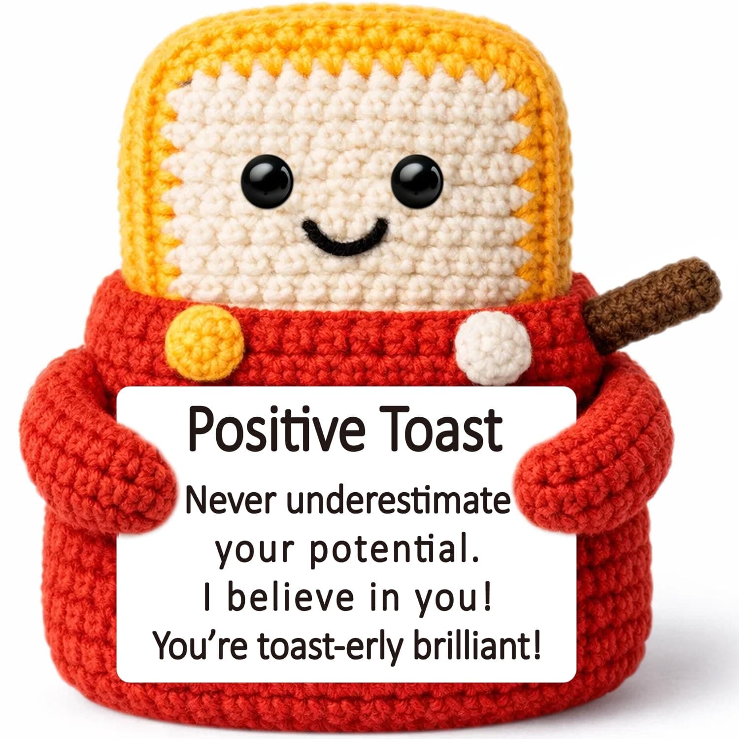 Cute Crochet Toaster Birthday Gifts for Women Men,Easter Basket Stuffers Stress Relief Self Care Gifts for Coworker Students Friends Mom Dad Daughter Sister,Handmade Emotional Positive Support Decor