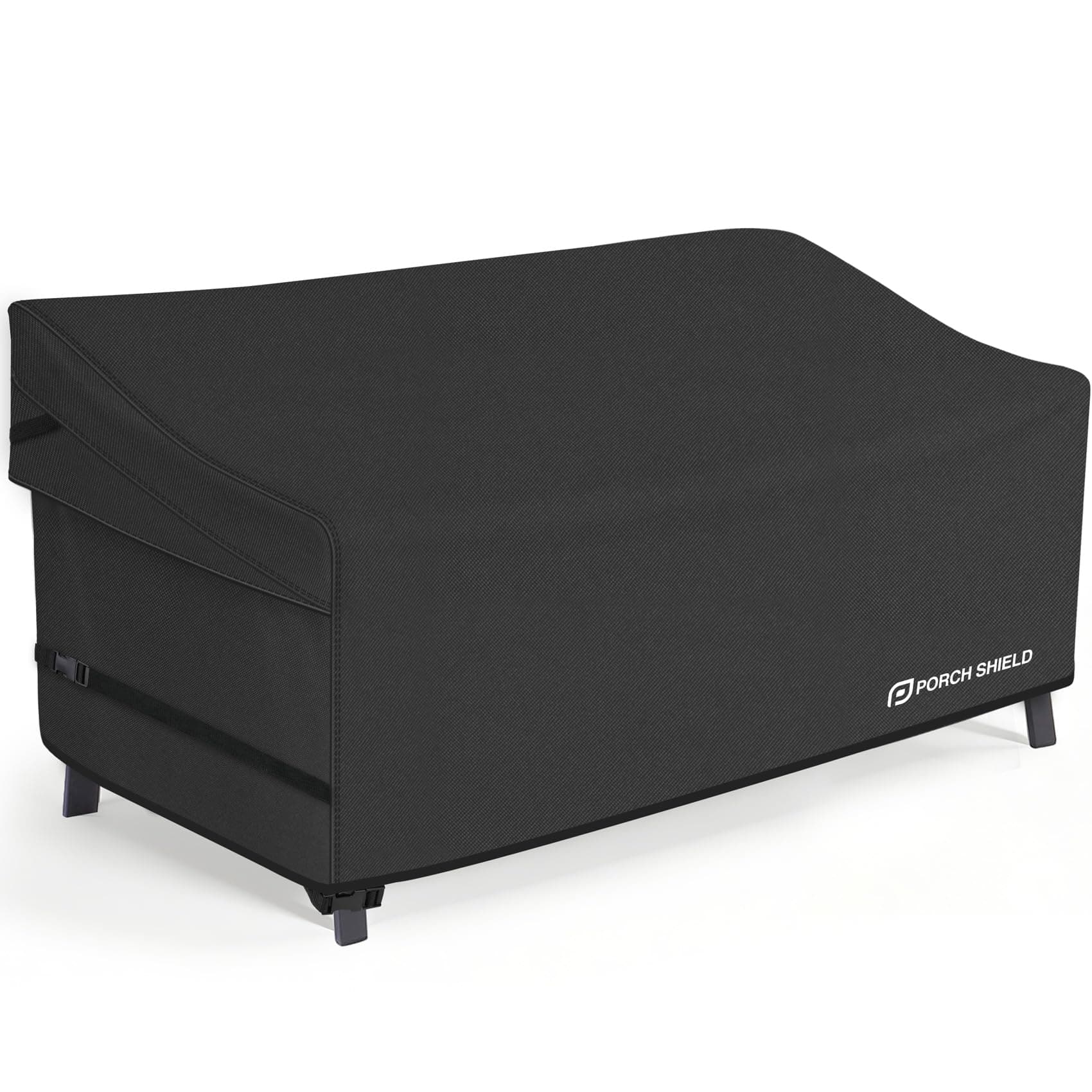 Porch Shield Waterproof Outdoor Furniture Sofa Cover – Patio 3-Seater Couch Cover 77W x 35D x 35H inch, Black