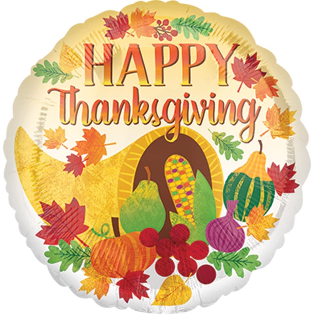 Anagram Happy Thanksgiving Autumn Cornucopia 18" Foil Balloon