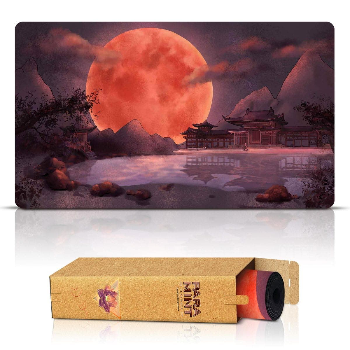 Paramint Blood Moon Shinto Temple - 24x14 Stitched MTG Playmat