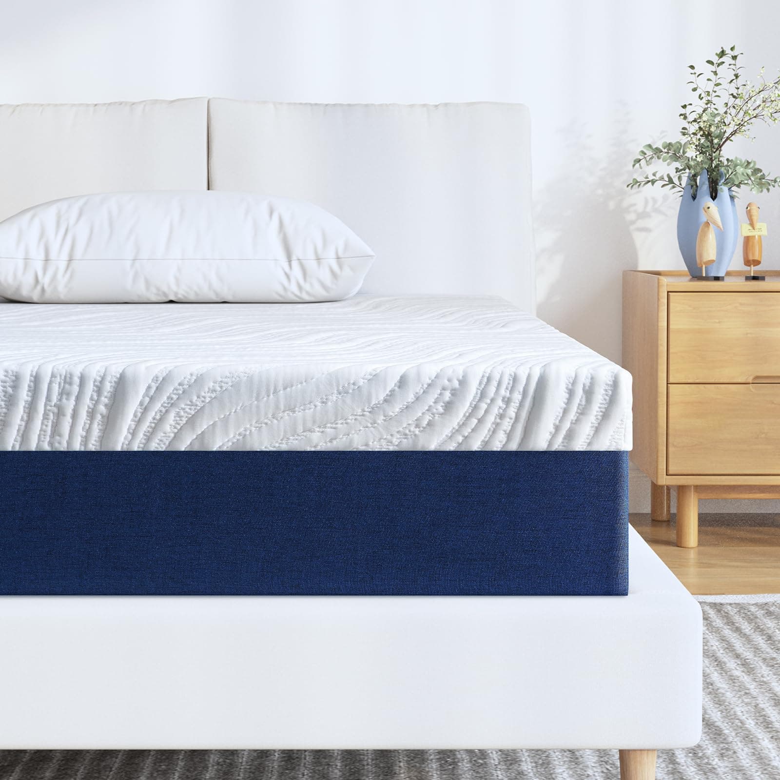 Slomix 5 Inch Gel Memory Foam and Pressure Relieving Blue Full Mattress