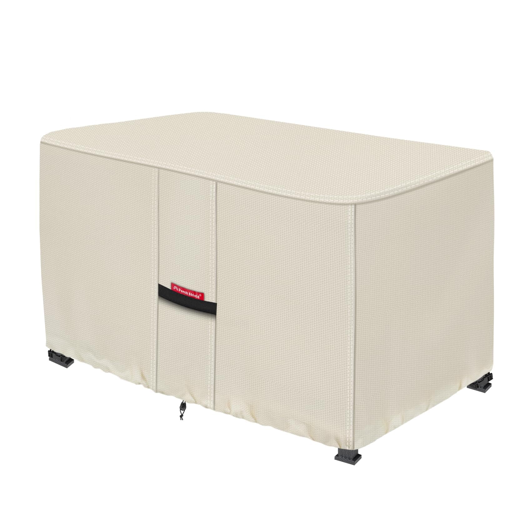 Porch Shield Patio Fire Pit Cover - Waterproof 600D Outdoor Rectangular Fire Table Cover Deck Box Protector - 43 x 22 inch, Beige