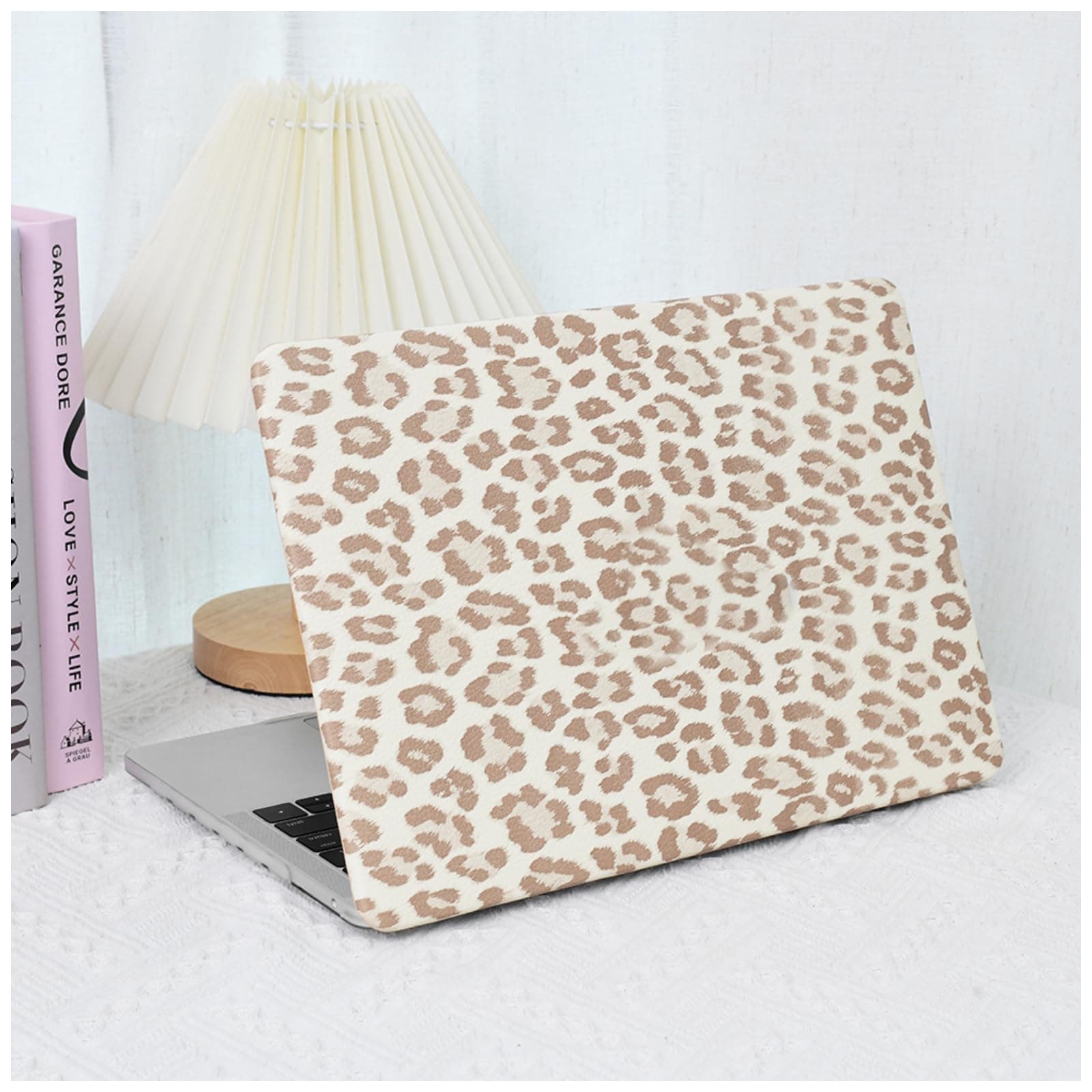 BYCeKe for MacBook Pro 14 Inch Case 2026-2021 M1-M5 Pro/Max, Leopard White