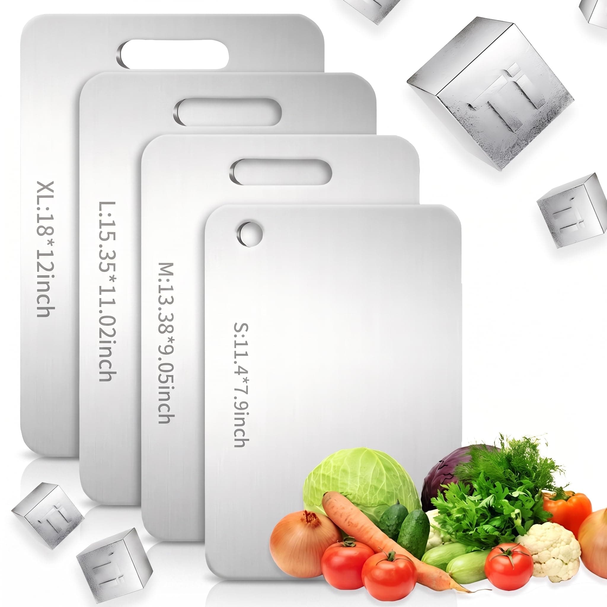 Katori Titanium Cutting Board, 100% Pure Titanium Cutting Boards for Kitchen, Double Sided Non Toxic Cutting Board,Hygiene Durable Chopping Board Suitable for Dishwasher Safe (1PCS,L)