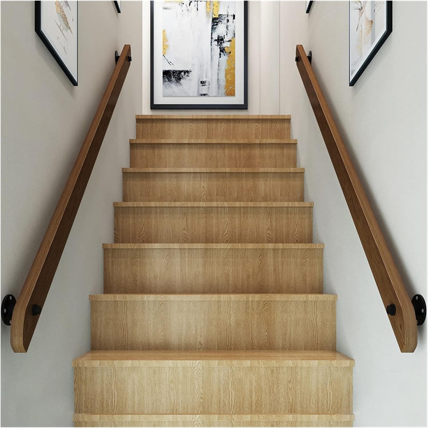 Wood Handrails for Indoor Stairs, Vintage Non-Slip Handrails Complete Kit, Barrier-Free Staircase Grab Bar for Elderly, Home Corridor Lofts Wall Railings (Size : 3.3m/10.8ft)