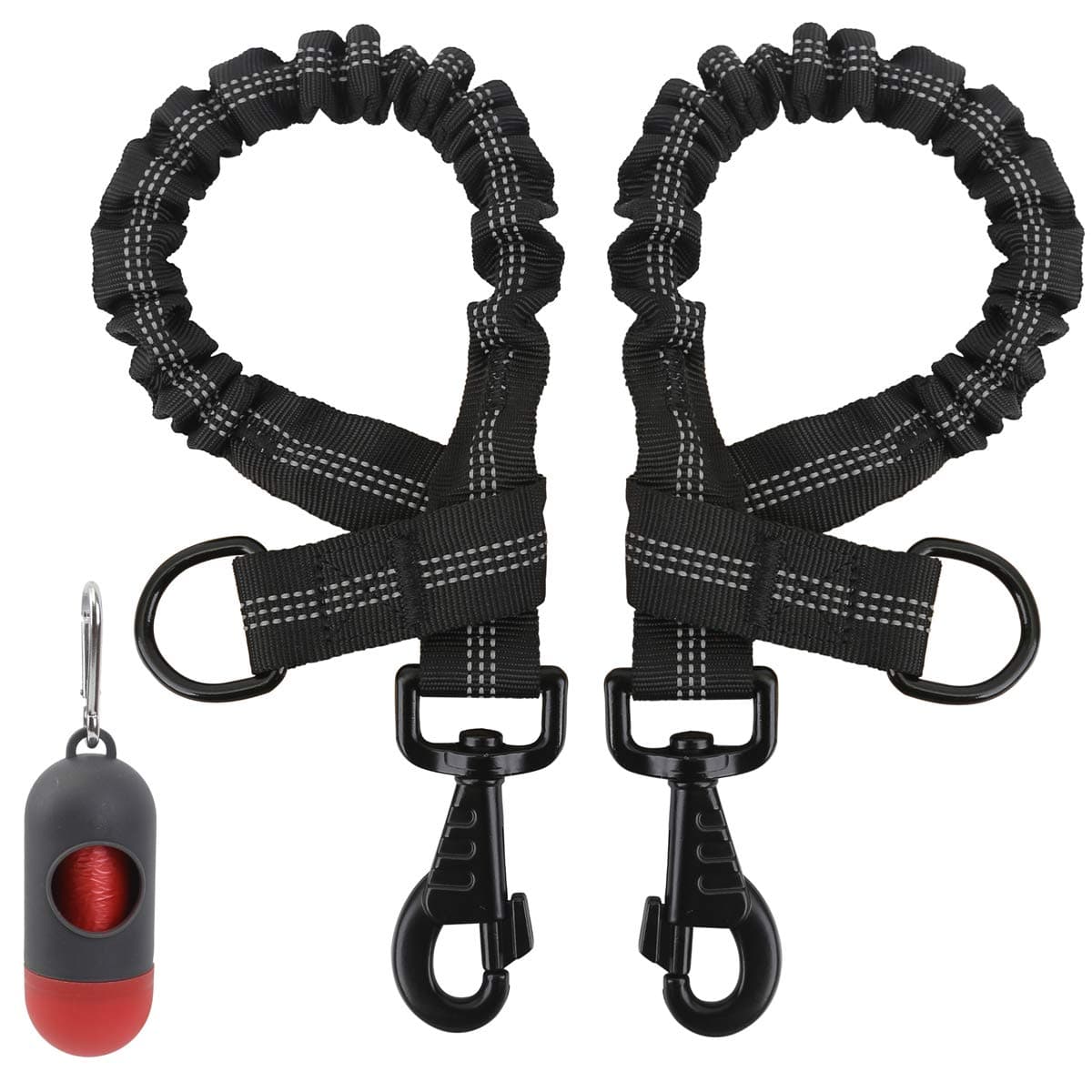 NOYAL 2 Pack 1.7 FT Bungee Dog Leash Heavy Duty Shock Absorbing Extension Leash Improved Dog Safety Suitable for Walking, Running, Bicycling