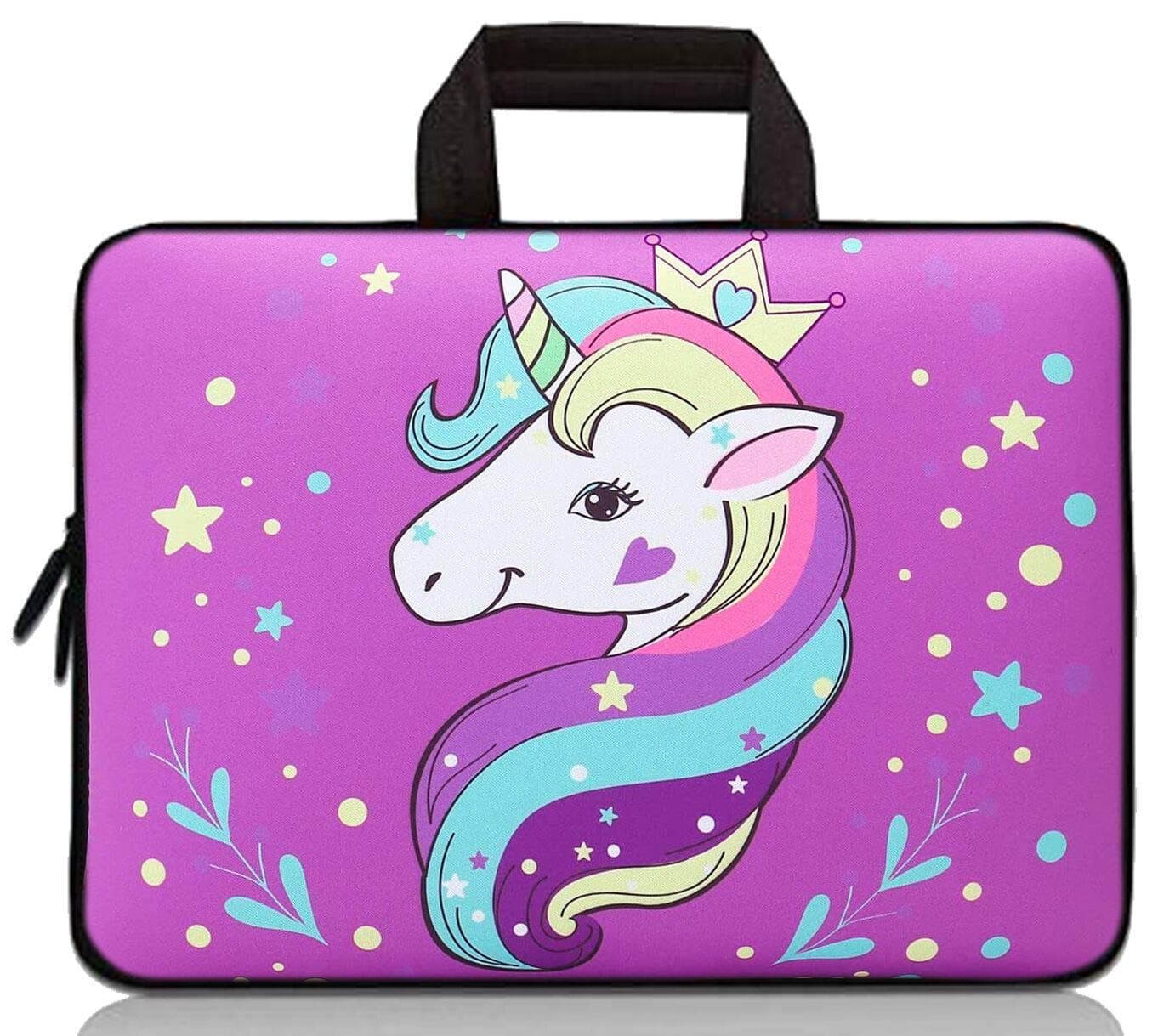 HYUTOTA 11 11.6 12 12.1 12.5-inch Case - Laptop Carrying Bag Cover Ultrabook Notebook PC Bag Tablet Case Neoprene Handle Sleeve (11-12.5 inch, Purple Unicorn)