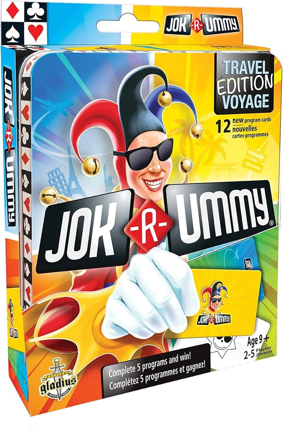 Gladius JOK-R-Ummy Card Games for Kids & Family - Fun, Strategy-Based Rummy Game with Unique Challenges, Program Cards, & Wild Twos - Easy to Learn, 2-6 Players, Ages 10+ - Travel