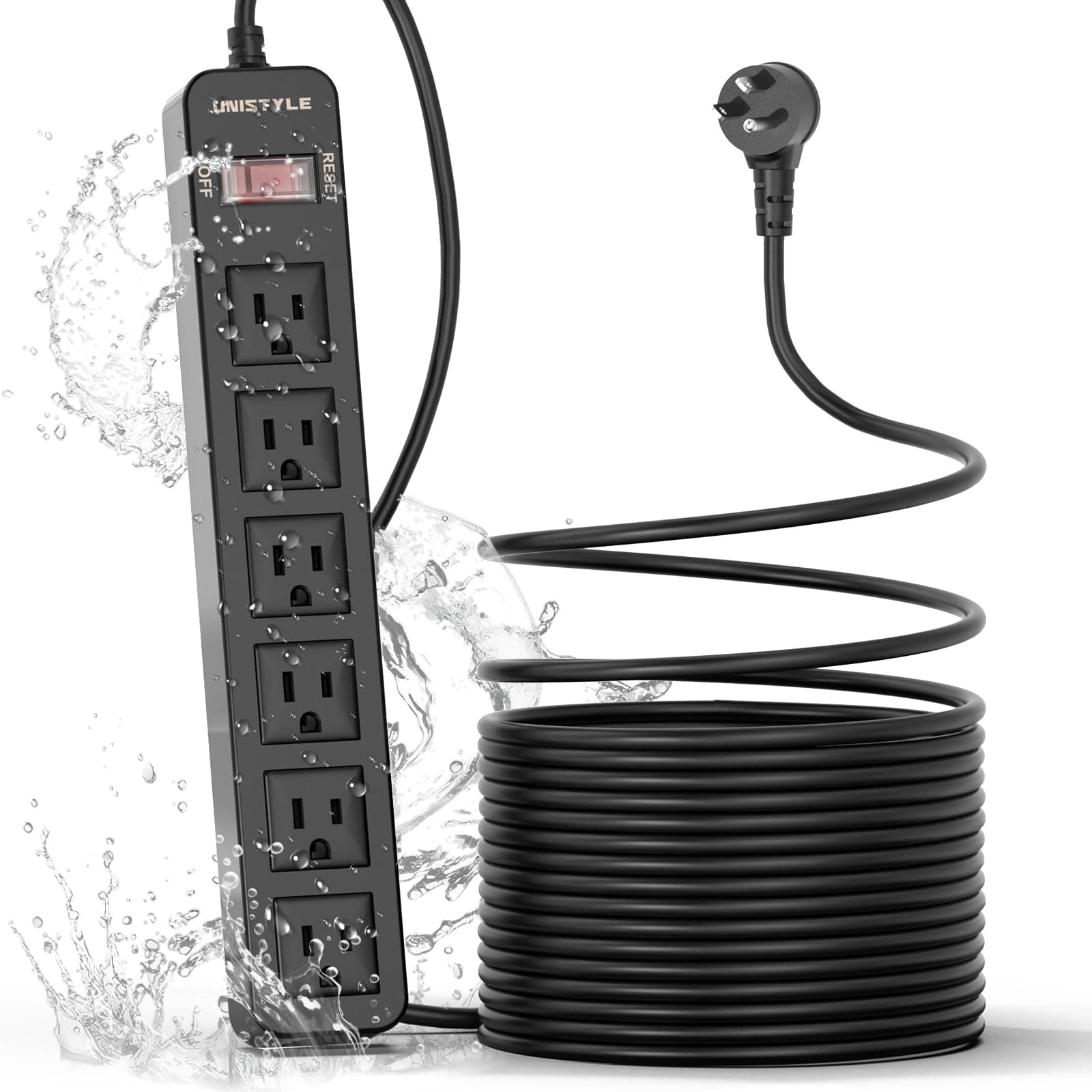 Unistyle 65FT Outdoor Extension Cord ETL Certified, Outdoor Power Bar