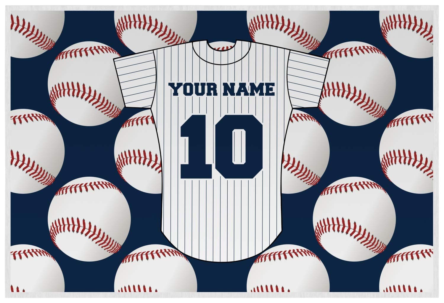 Personalized Baseball Jersey Laminated Placemat w/Name and Number
