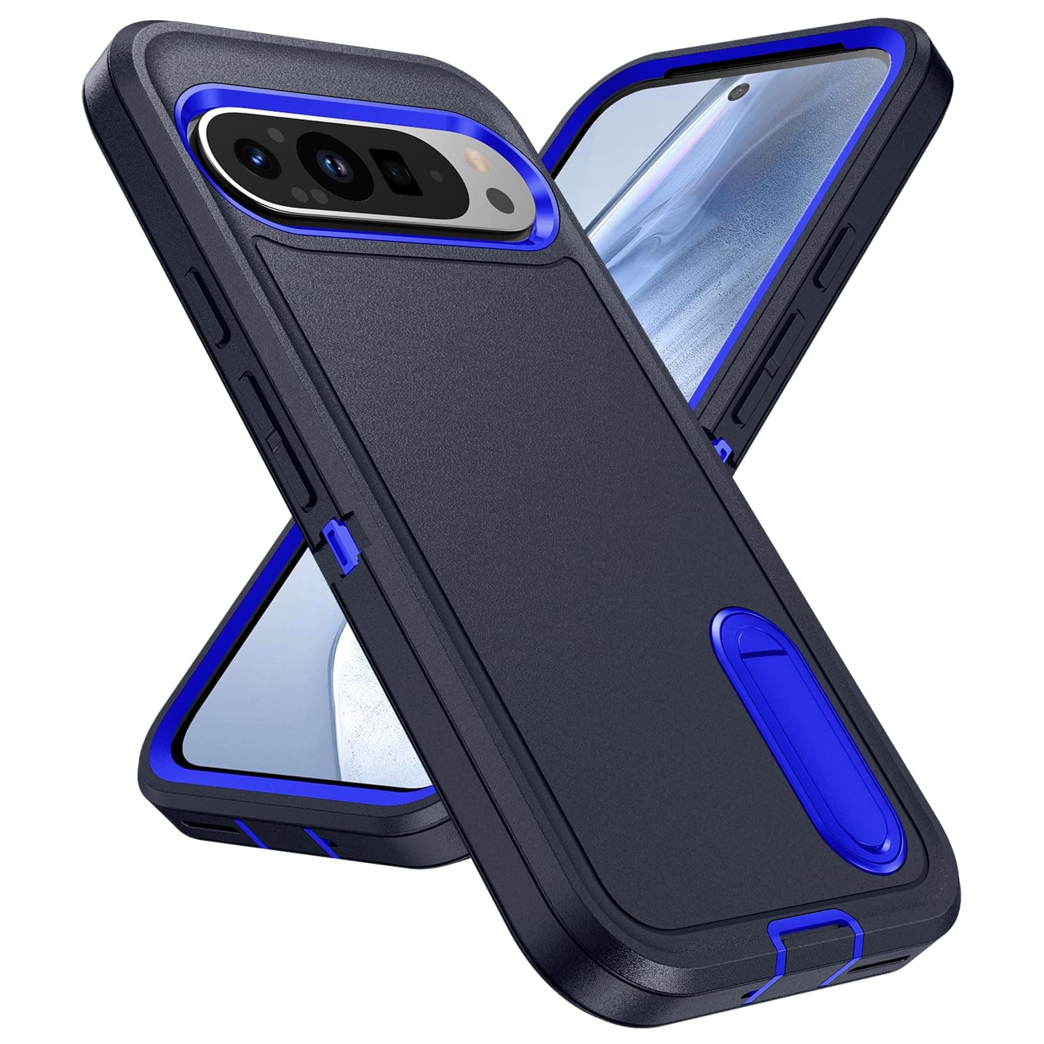 LEMAXELERS for Google Pixel 9 Pro XL 3-Layer Full Body Case, Blue HW