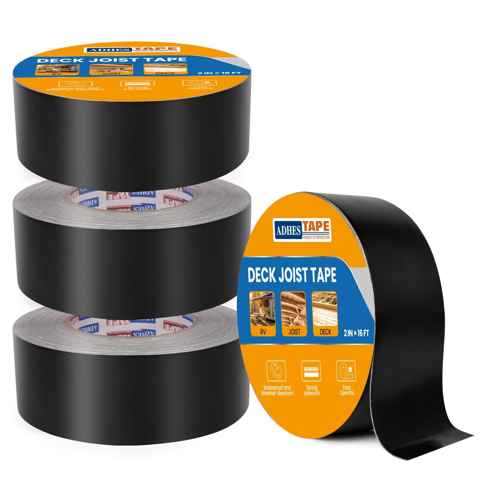ADHES TAPE PURSUIT OF PERFECTION Deck Joist Tape, 2" x 16', 4 Rolls