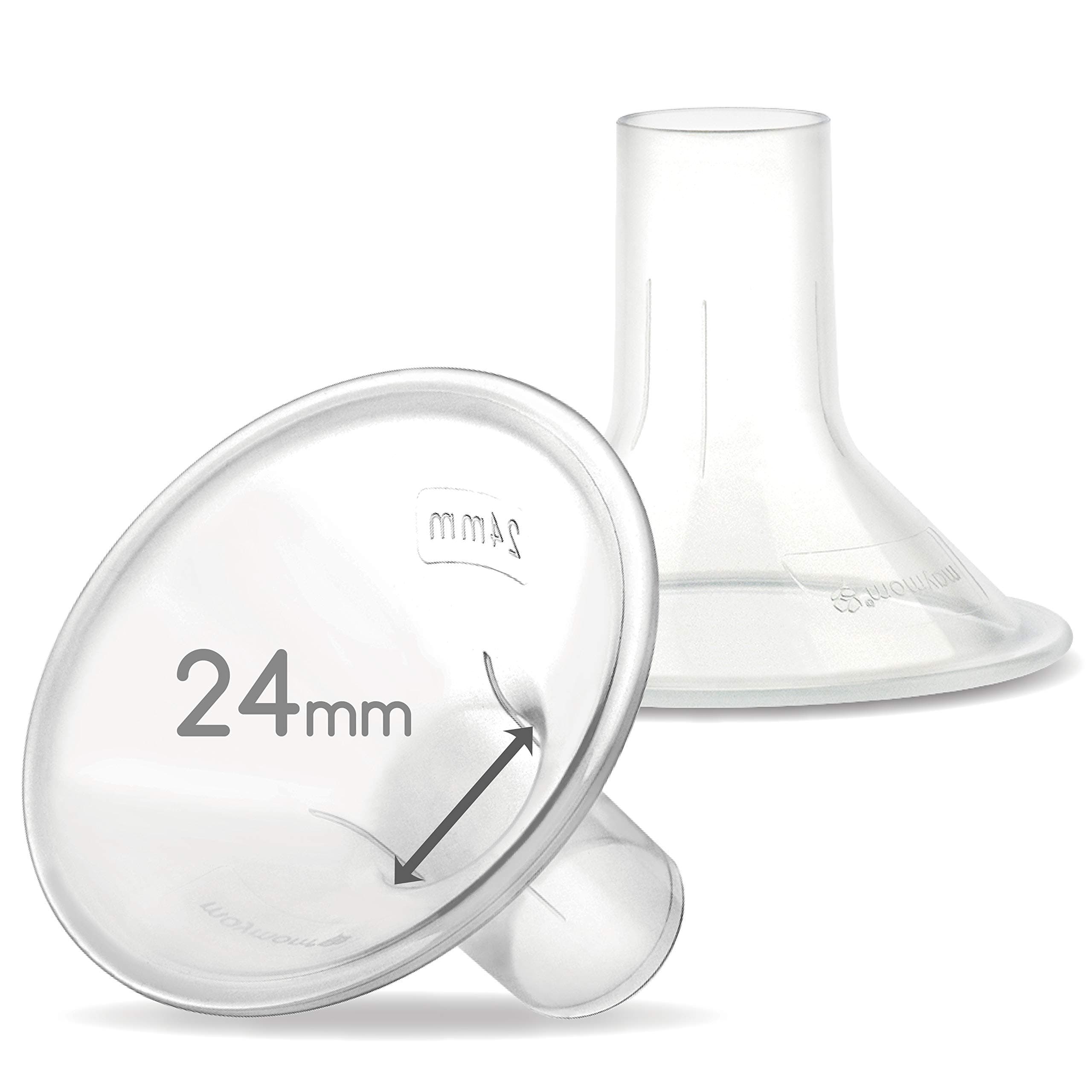 Maymom MyFit 24mm Medium, Two-Piece Design Breastshields, Compatible with Medela Pump Parts; Compatible with Medela PersonalFit Flex Breastshield, Freestyle Pump Parts, Ideal for HandsFree Bra, 2pcs