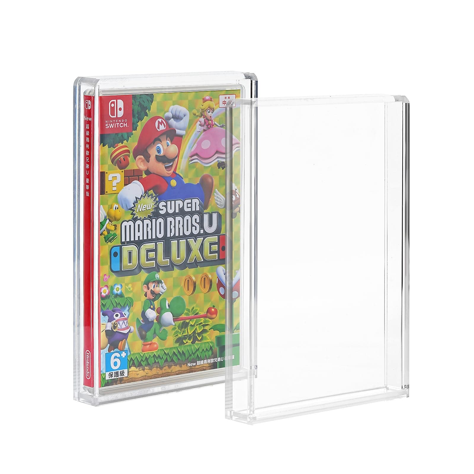 MANWU Clear Acrylic Protective Case Compatible for Nintendo Switch Games,4MM Thick Protective Cover Display Case Protector for Switch Games Box (Pack of 2)