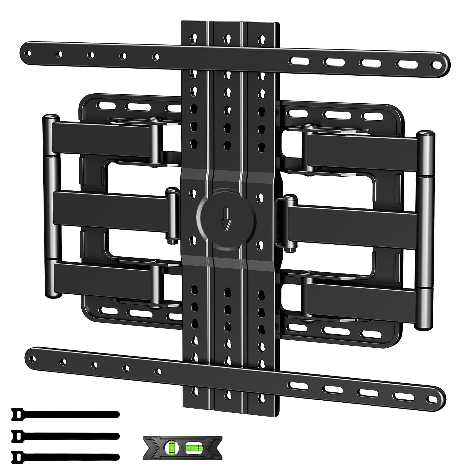 1.2" Ultra Slim TV Wall Mount for 43-90 Inch TVs,Tilt +3/-15° Level Adjustment Thin Low Profile Full Motion Bracket, Dual Swivel Articulating Arms with Tilt Fits 12"/16" Studs Max VESA 600x500mm
