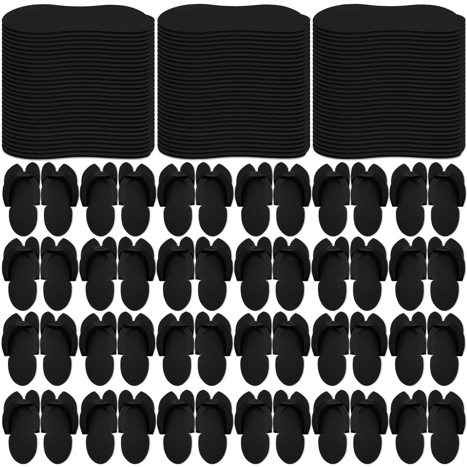 JaGely 90 Pairs Disposable Pedicure Slippers Flip Flops Bulk, Black