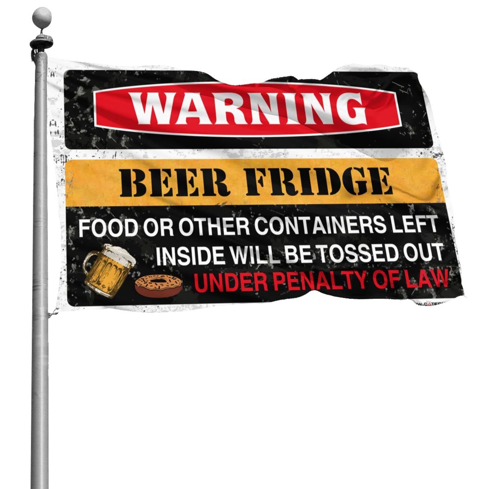 Frat Decor Warning Beer Fridge Flag Funny Dorm Room Flags ( Size : 30X45CM )