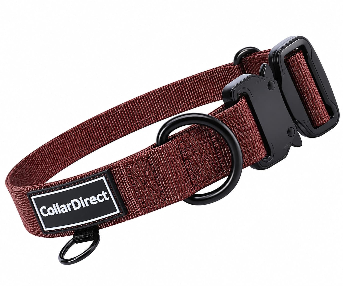 Heavy Duty Dog Collar for Large or Medium Dogs, Adjustable Strong Dog Collar for Active Dogs, Double-Layered Nylon (Rust, Medium (36-51 cm))