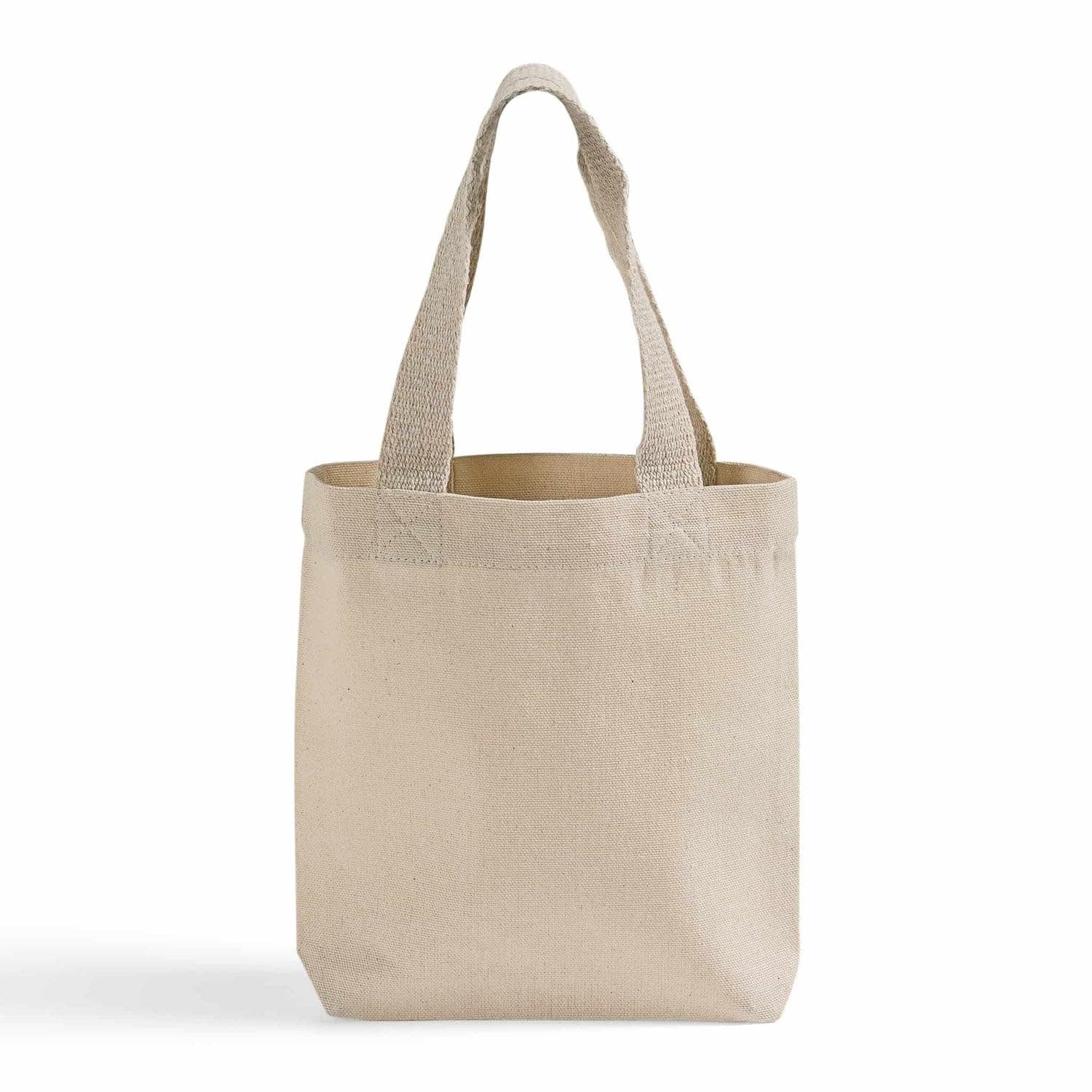 TBF Mini Cotton Canvas Tote Bags with Gusset – 12 Pack Small Reusable Gift Bags with Handles, Canvas Tote Bulk, 8 Inch, Natural