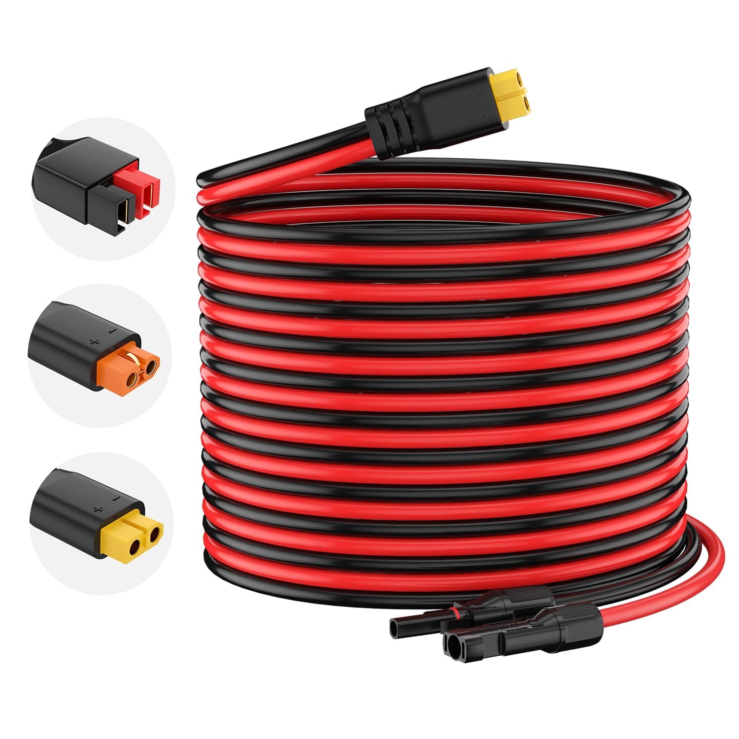 10AWG Solar Cables with XT60 Connector for RV Foldable Solar Panel Generator/Portable Power Station (25FT)