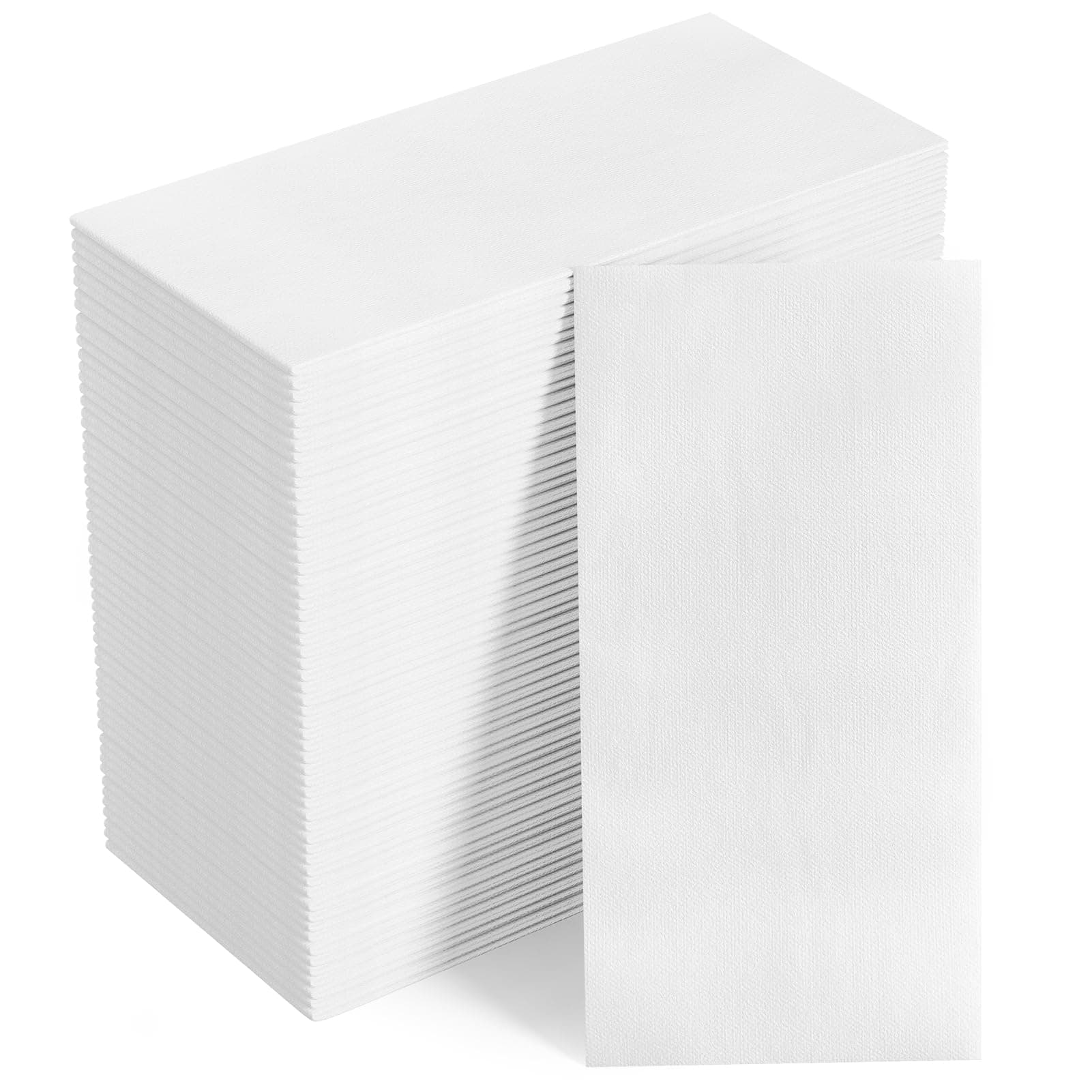 FOCUSLINE [100 Pack] Disposable Bathroom Napkins White, Linen Feel Guest Towels, Wedding Napkins, Paper Napkins, Soft and Absorbent Paper Hand Towels for Bathroom, Parties, Weddings, Dinners or Events