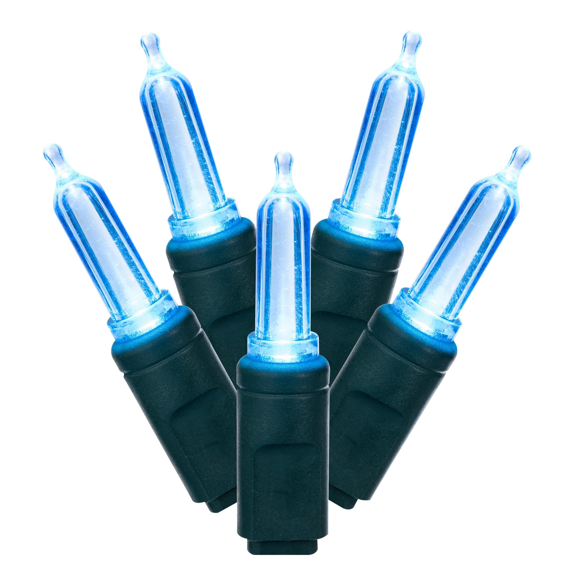 Vickerman X6G7532 Light Set Features 50 LED Lights on Green Wire with 6" Bulb Spacing, 25', Teal