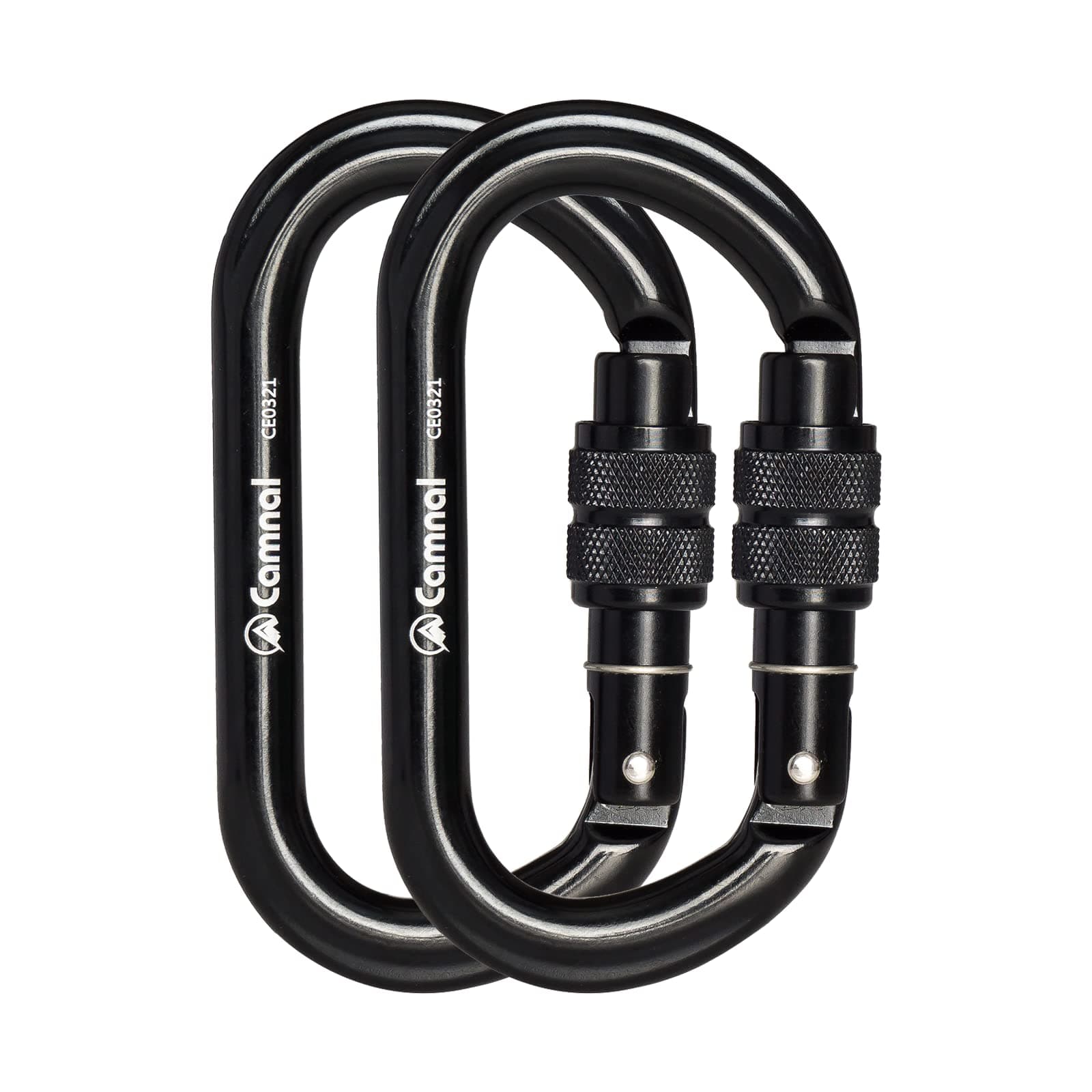 CAMNAL Screwgate Locking Climbing Carabiner Clips, Heavy Duty Carabiners UIAA Certified 25KN, Rock Climbing Carabiner Screw Lock for Rock Climbing, Mountaineer, Hammock, Rappelling, Outdoor Equipment