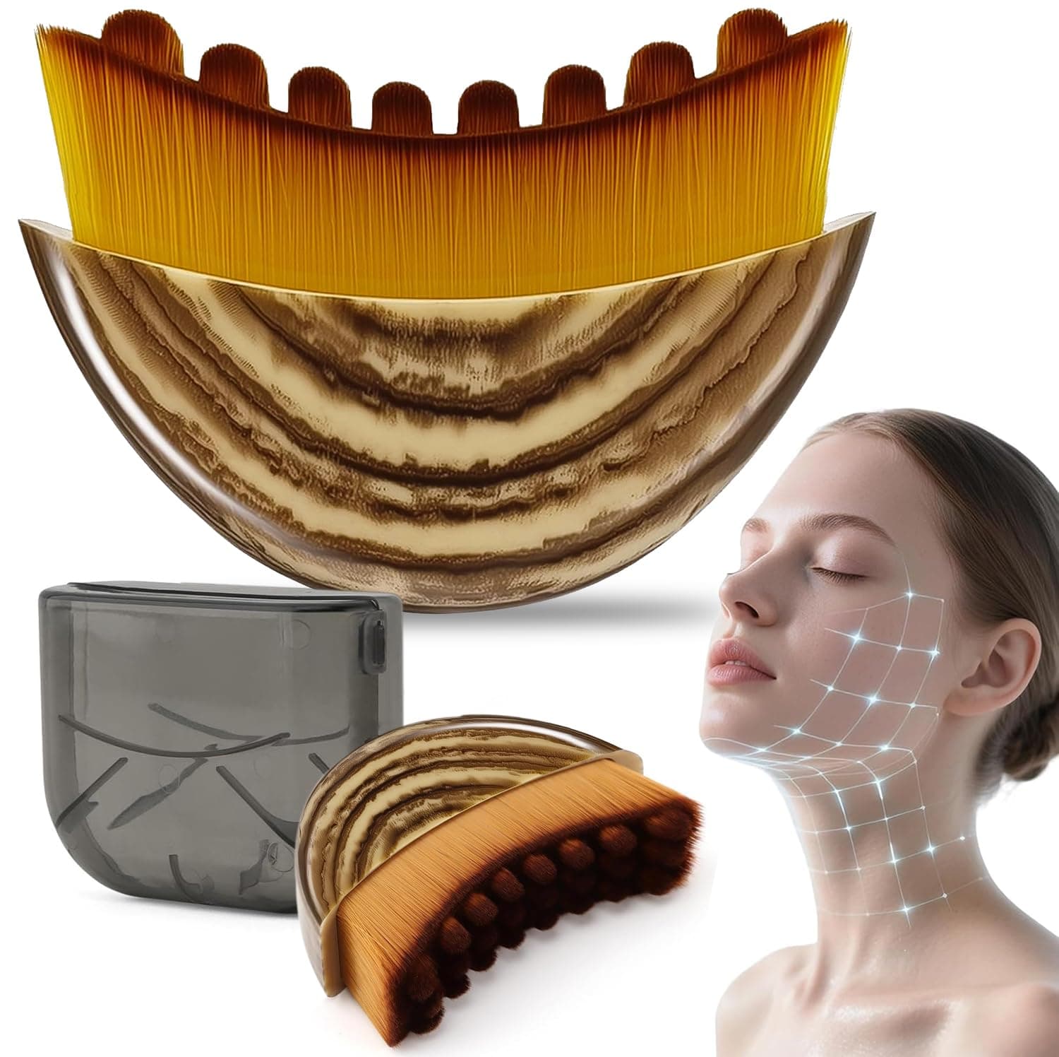 Lymphatic Contour Face Brush,Contour Face Brush for Lymphatic Drainage,Lymphatic Brush Chin & Jawline Sculpting,Fits to The Skin to Relieve Fatigue (1 Pcs)
