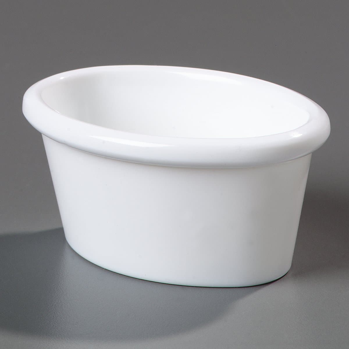 Carlisle FoodService Products Plastic Ramekins, Sauce Bowl, Oval Bowl for Catering, Kitchen, Restaurant, 2 Ounces, White