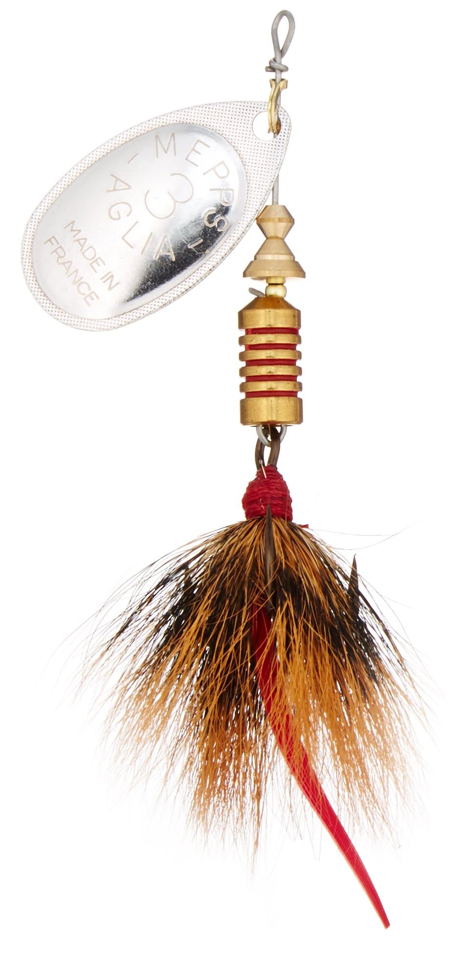 Mepp's Aglia Dressed Treble Fishing Lure, 1/4-Ounce, Silver/Brown Tail (B3ST S-BR)