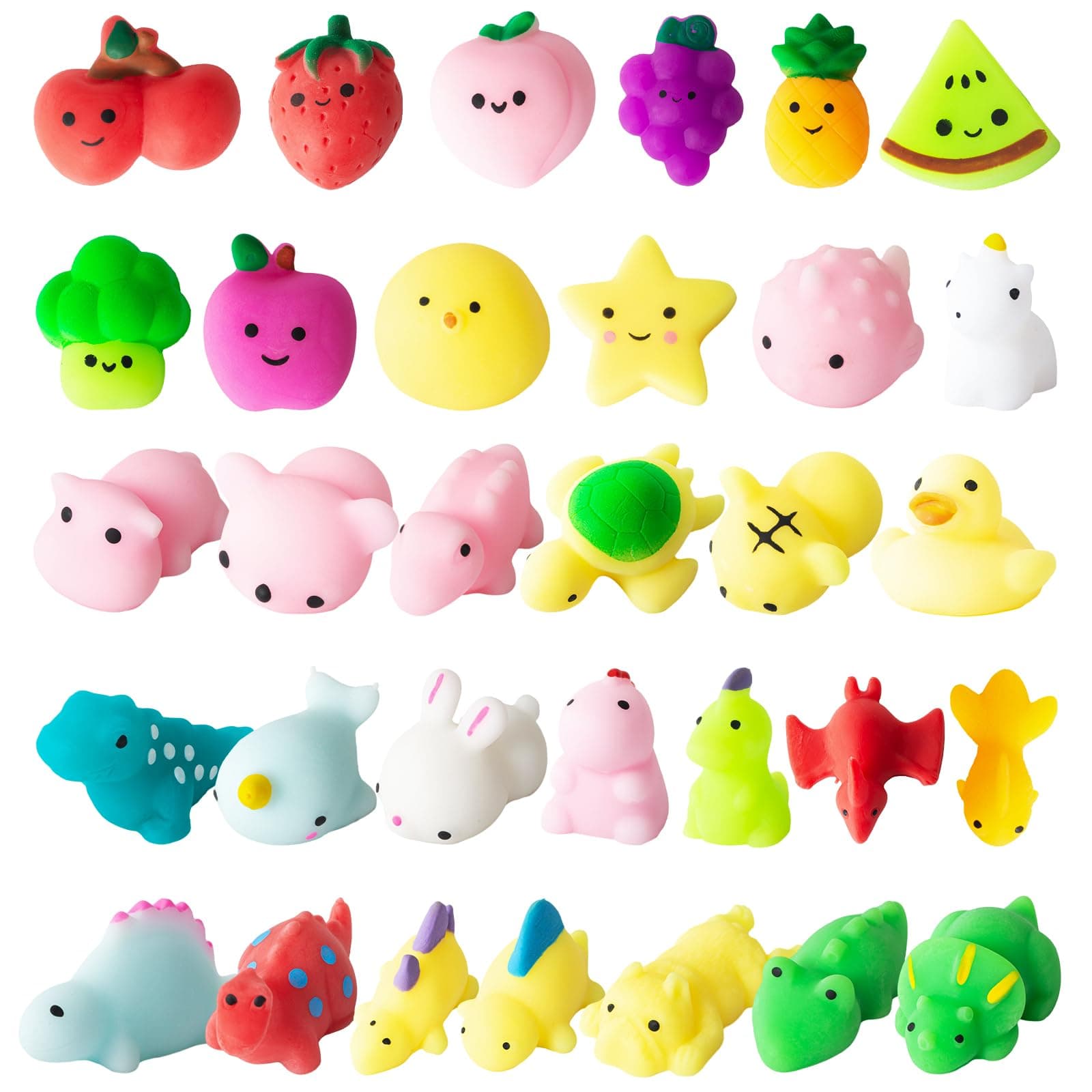 Nestling 32Pcs Mochi Squishy Toys, Stress Relief Sensory Fidget Toys