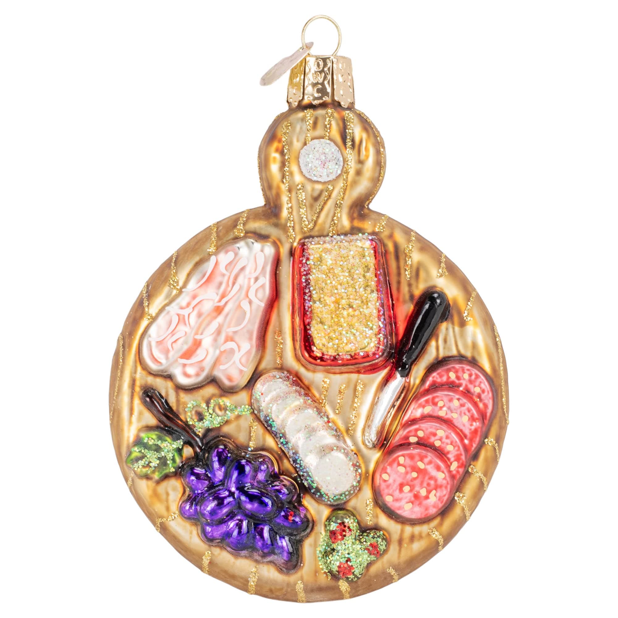Old World Christmas Charcuterie Board Glass Blown Ornament for Christmas Tree, Handcrafted Holiday Decoration, Food Collection