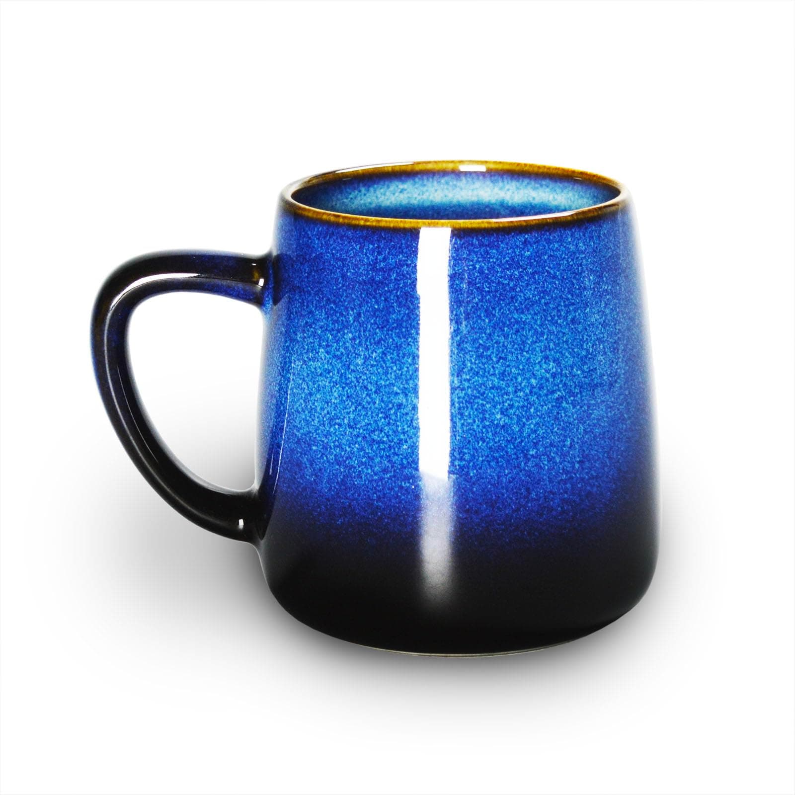 dingdaer Ceramic Latte Coffee Mug, Cereal Cup 16.9 oz Tea Cup, Blue