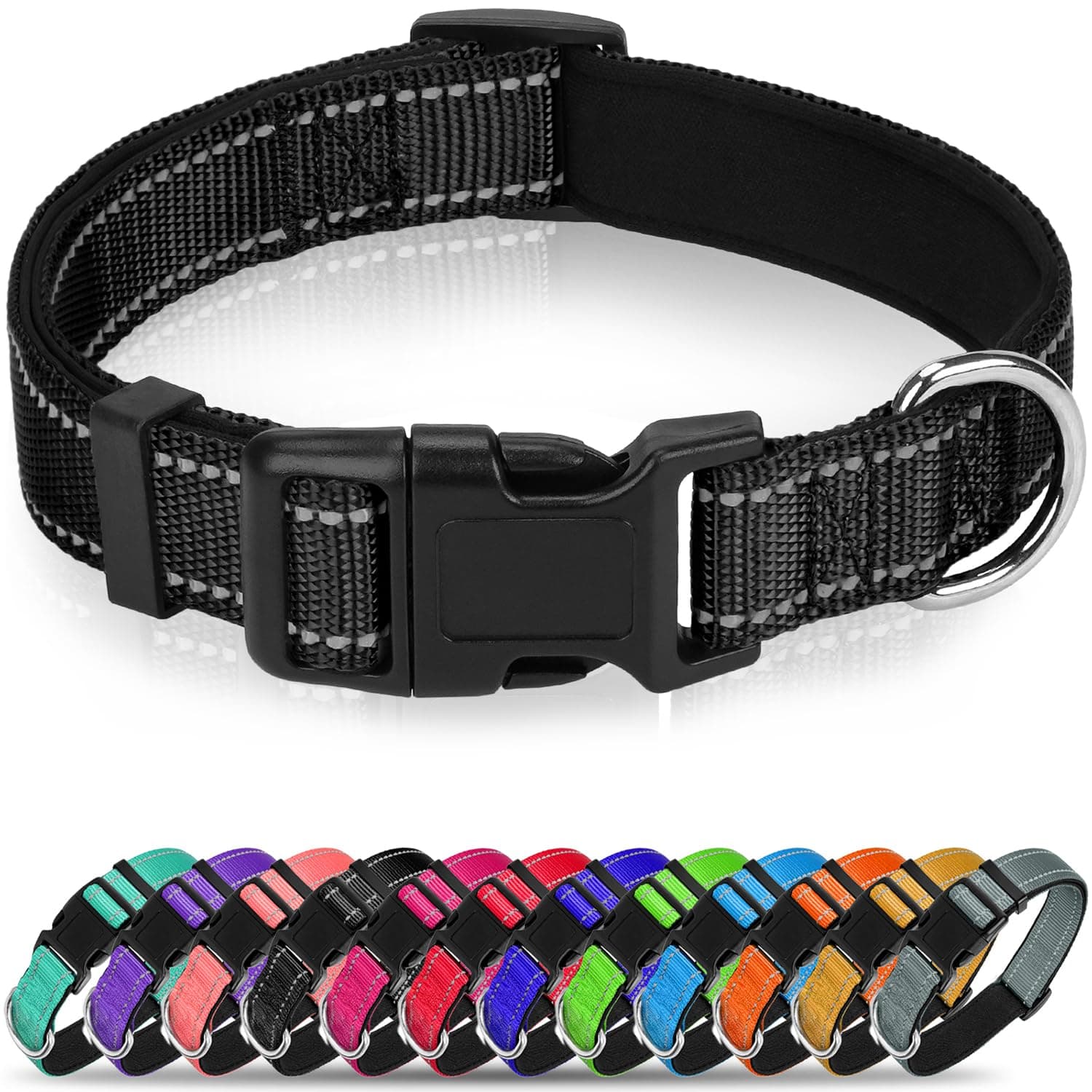 Erbine Reflective Dog Collar for Small Dogs with Quick Release Buckle