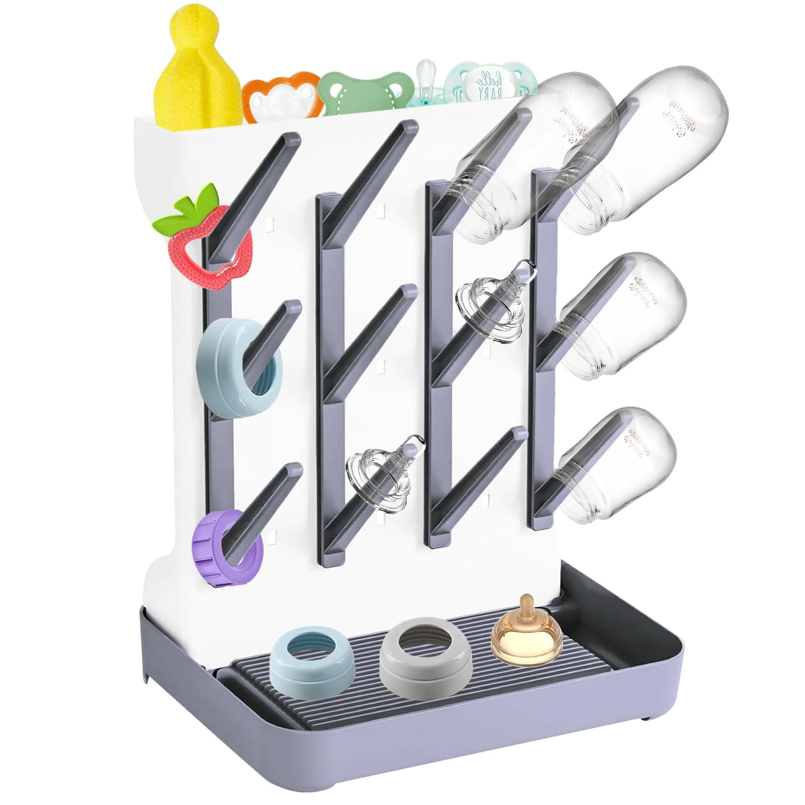 Fyxttalor Baby Bottle Drying Rack for Countertop – Space-Saving Baby Bottle Holder for Drying Bottles, Nipples, Pump Parts & Accessories Ideal for Breastfeeding & Newborn Essentials Storage