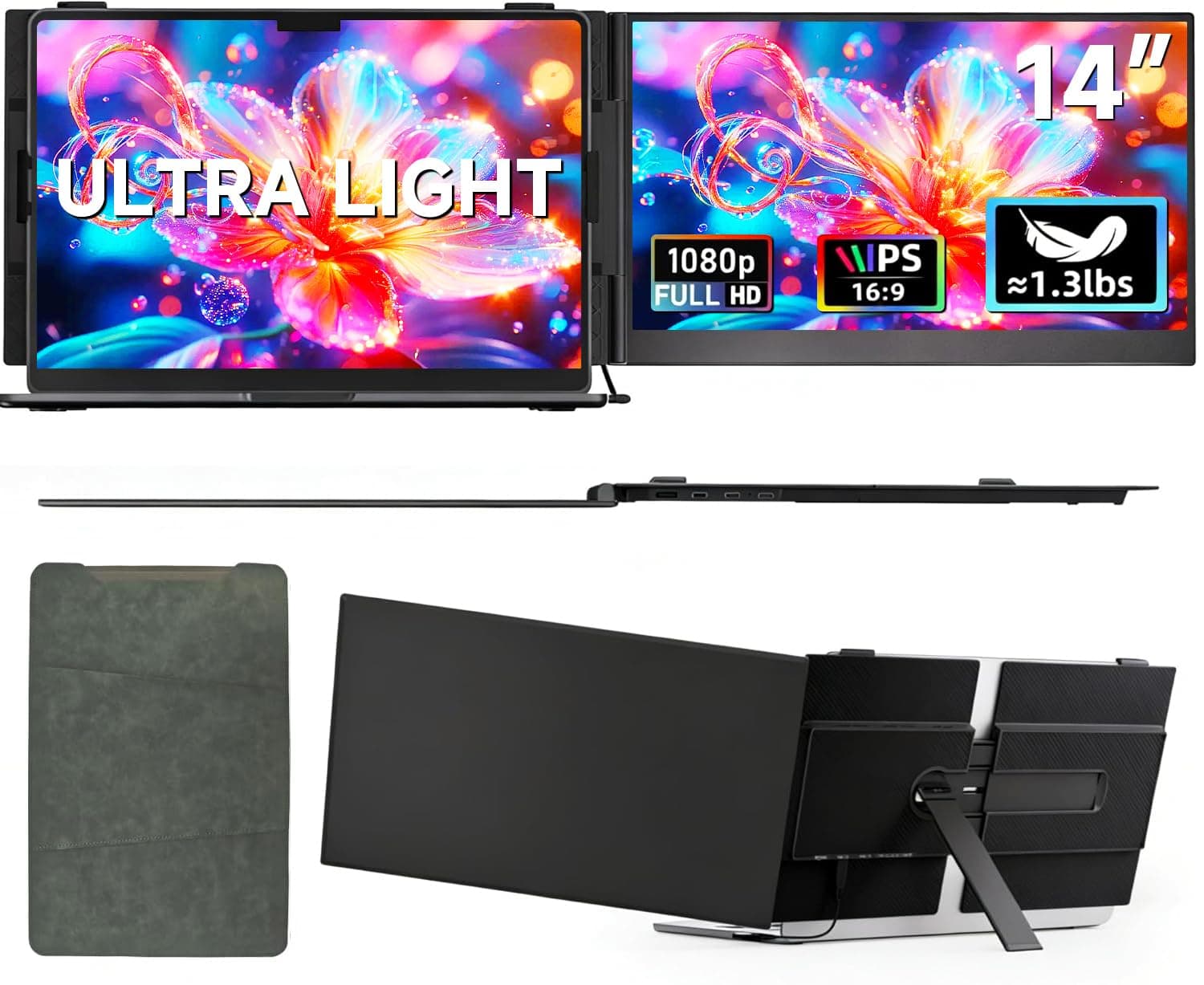 Laptop Screen Extender 14" Ultra-Thin Portable Monitor Extender for Laptop