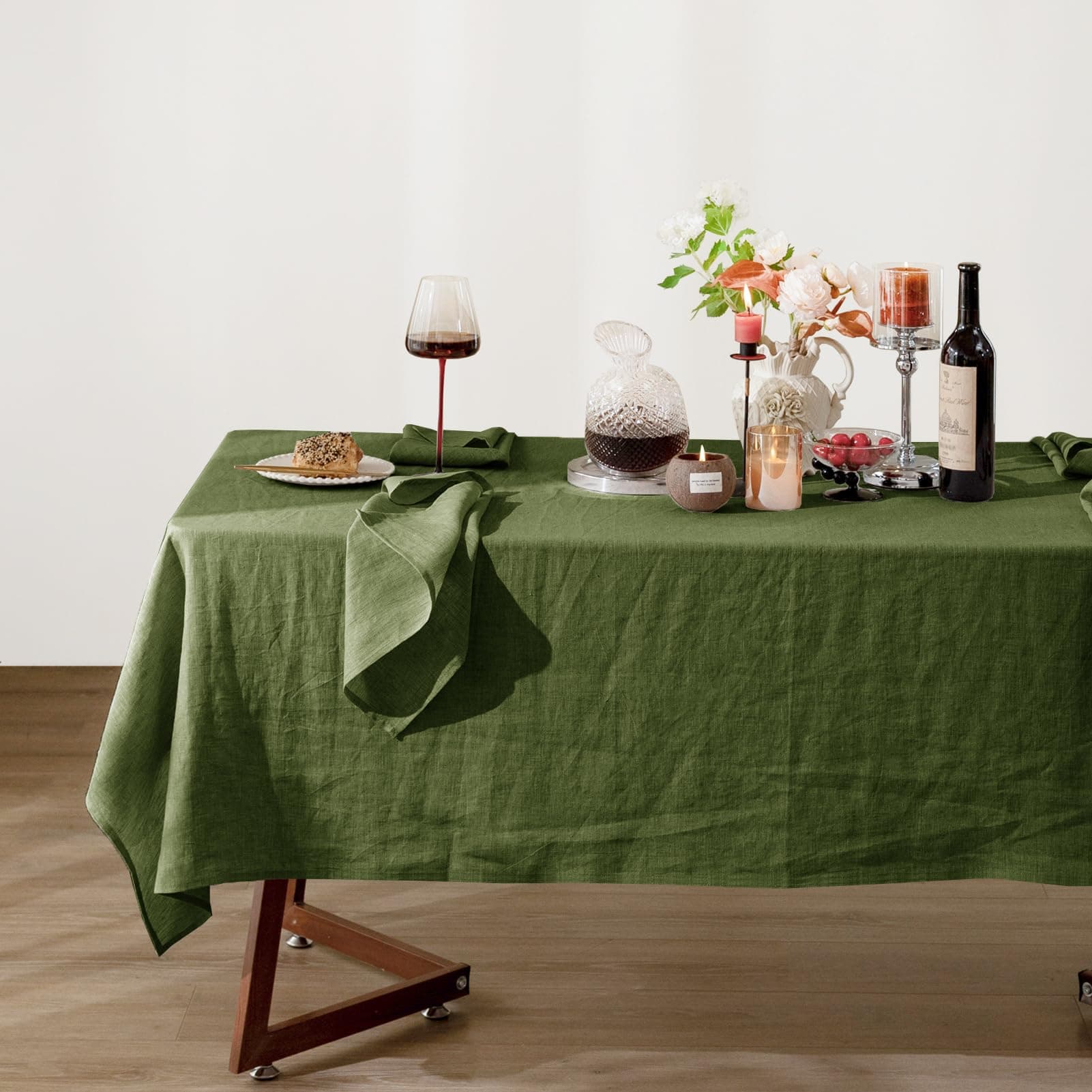 Talasily 100% Linen Tablecloth Rectangle 60x108 Stone Washed Dining Cover