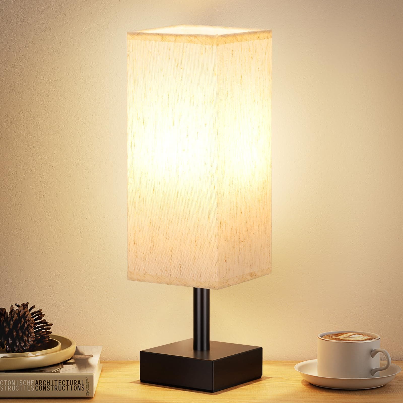 Fenmzee Bedside Small Lamp for Bedroom - Mini Desk Lamps for Nightstand
