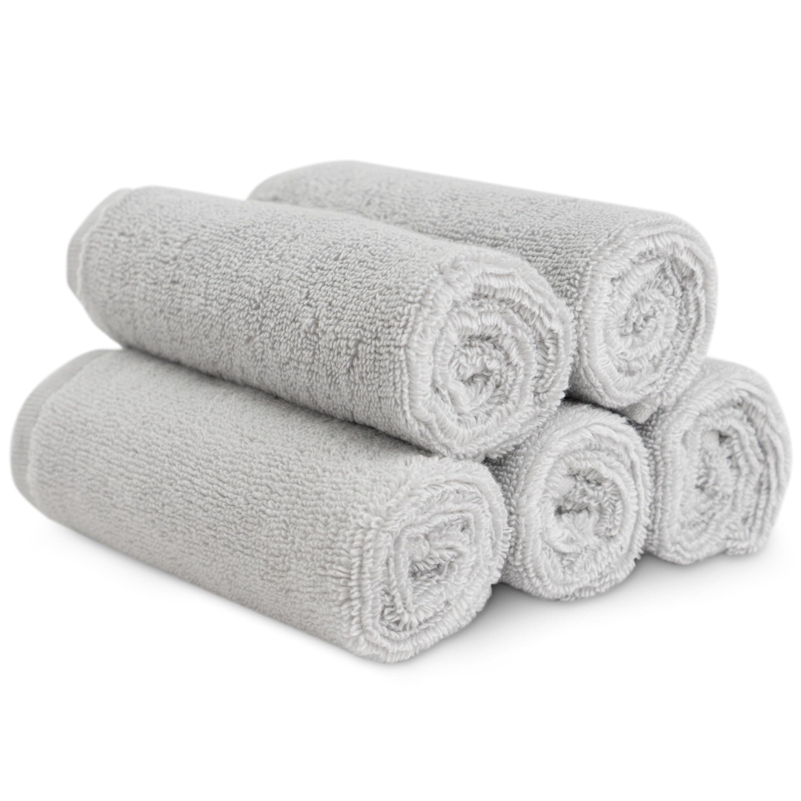 Natemia Organic Baby Washcloths – 12”x 12” Soft Cotton Baby Towels – Pack of 5 Multipurpose Baby Reusable Wipes for Infants, Toddlers and Parents