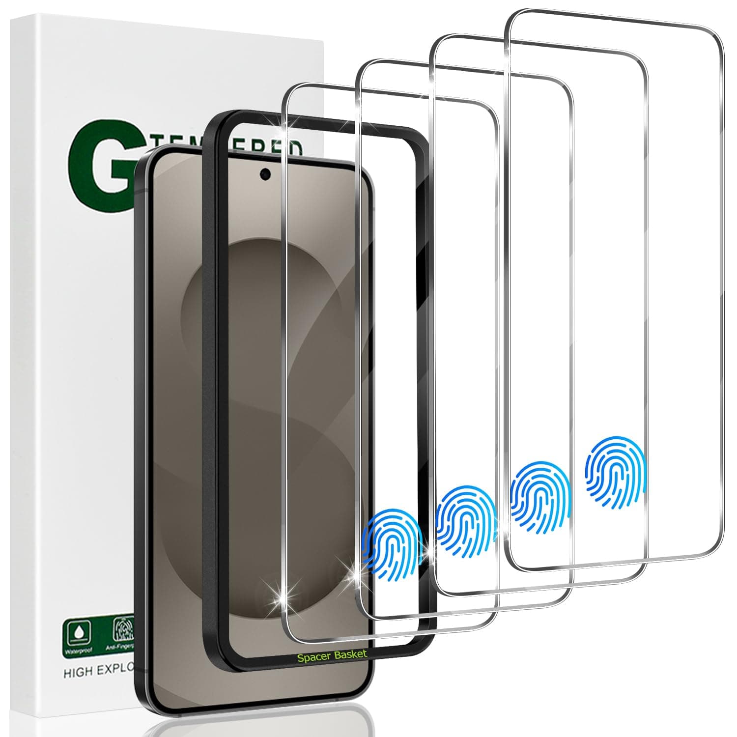 Xenovont [4Pack] Screen Protector For Samsung Galaxy S25 / S24 [Tempered Glass] [Japan Glass with 9H Hardness] Fingerprint unlock with installation frame HD clear Screen Protector
