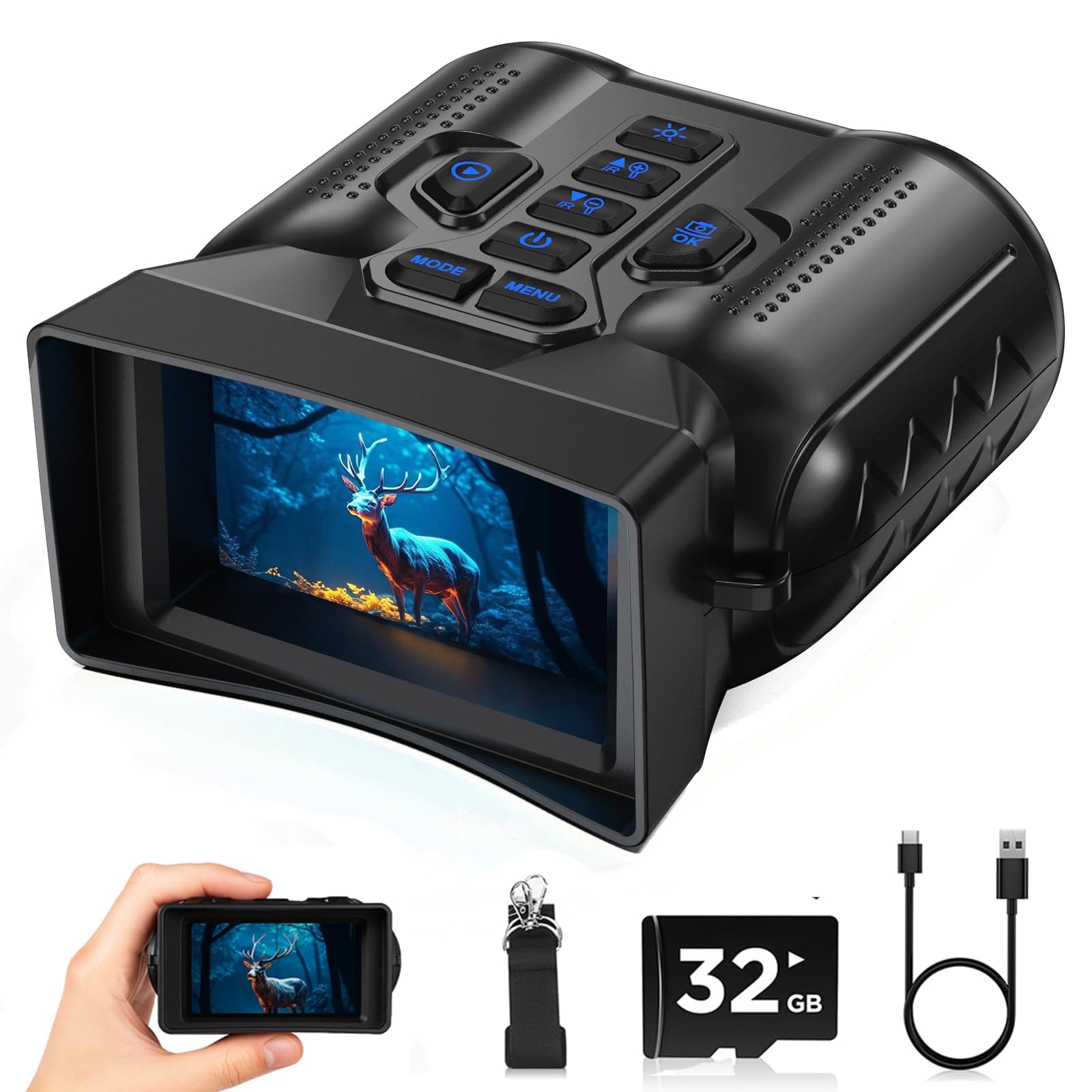 4K Night Vision Goggles for Adult,1000FT View Range Night Vision Binoculars