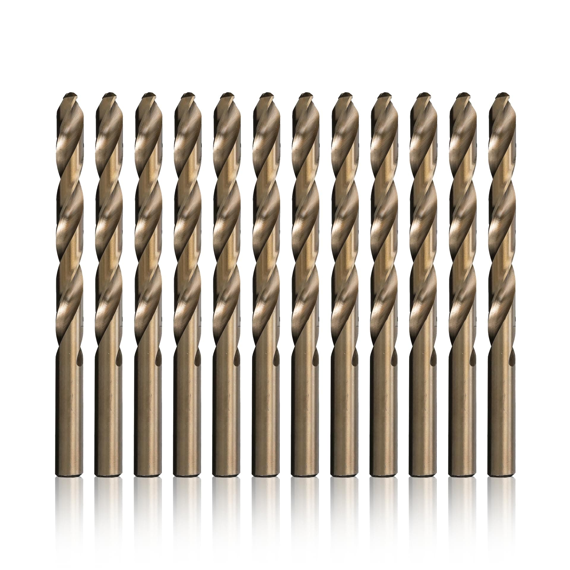 Drill America D/ACO Series Cobalt Steel Premium Quality Heavy Duty Jobber Length Drill Bit, Gold Oxide Finish, Round Shank, Spiral Flute, 118 Degrees Point, #58 Size (Pack of 12)