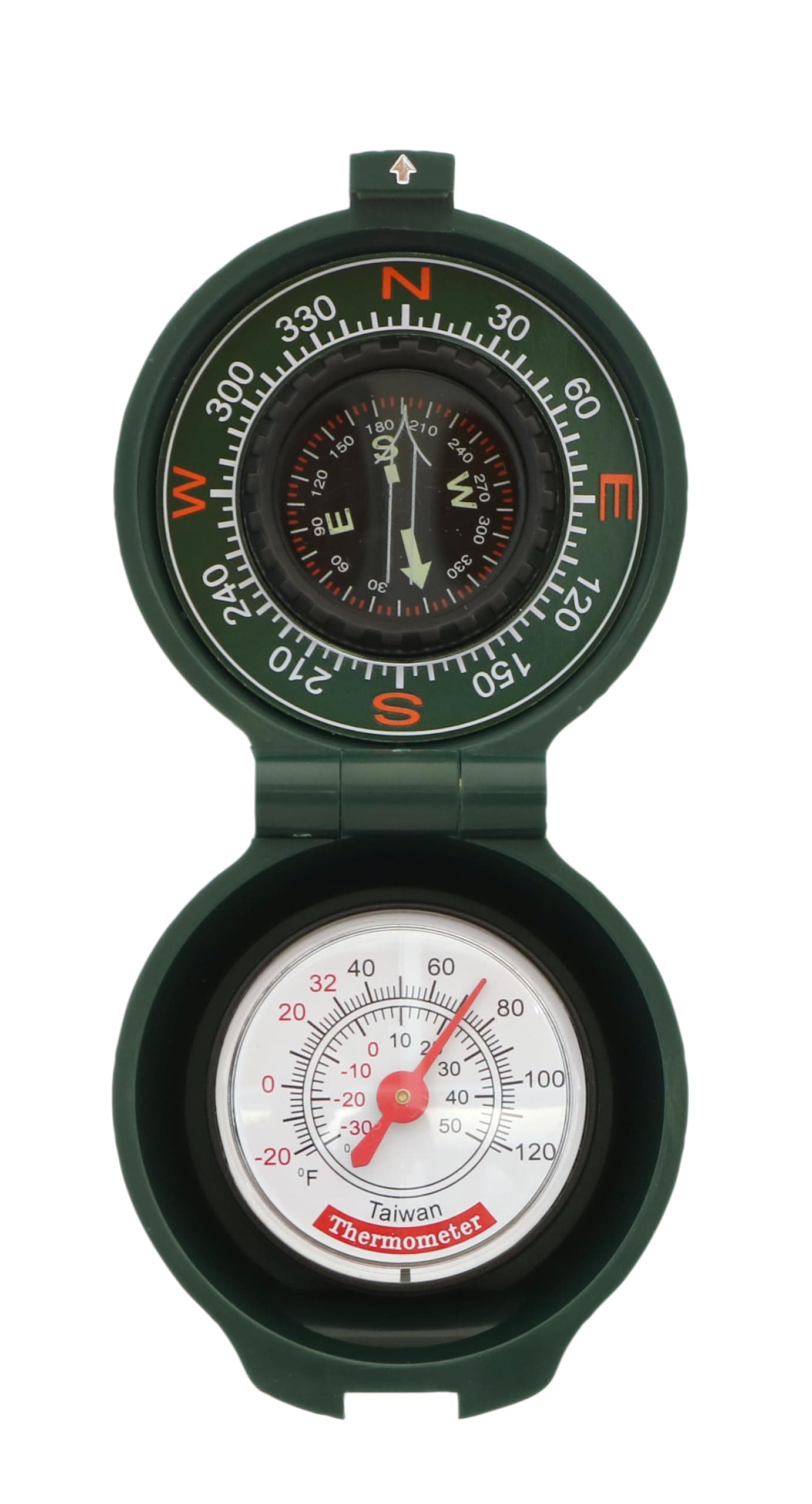 Coghlan's Compass with Thermometer for Hiking, Camping, and Outdoor Navigation – Compact and Lightweight Survival Gear with Luminous Dial for Easy Direction Reading