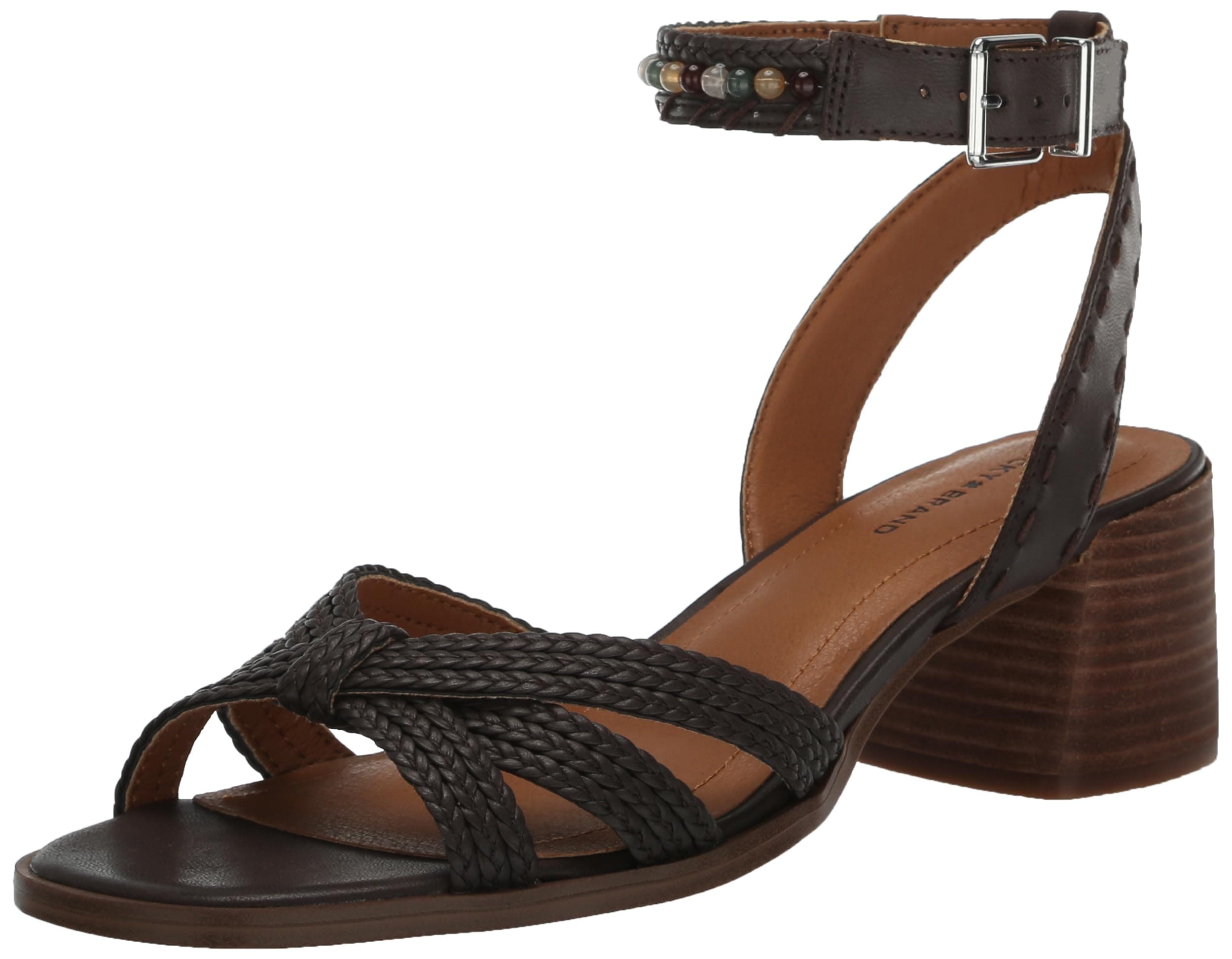 Lucky Brand Women's Jathan Heeled Sandal, Chocolate, 7