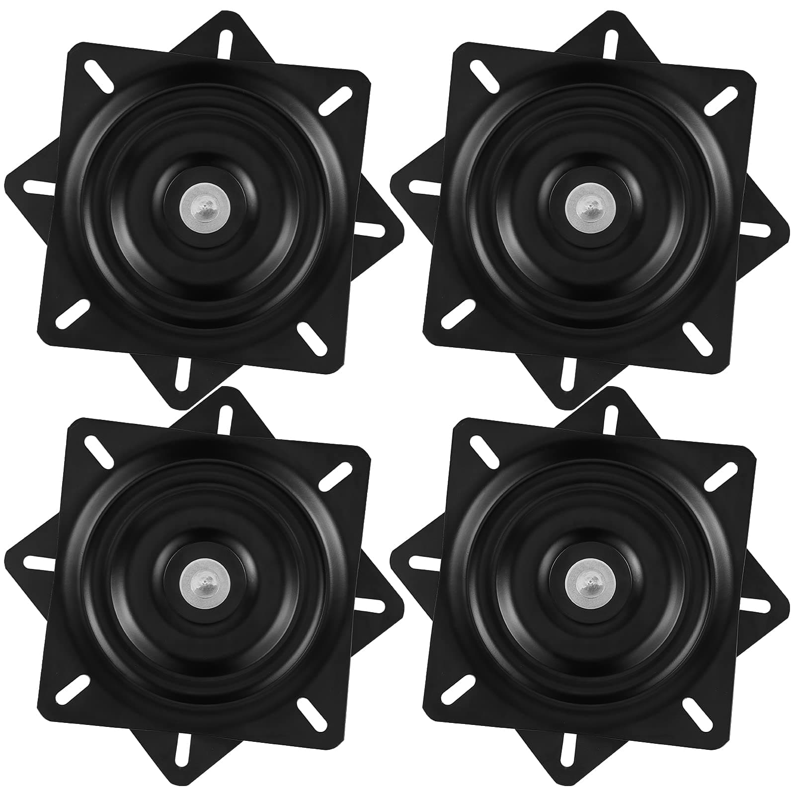 HAKZEON 4 Pack Heavy Duty Bar Stool Swivel Plate, 6.25 Inch Square, 300 lbs Capacity, Black