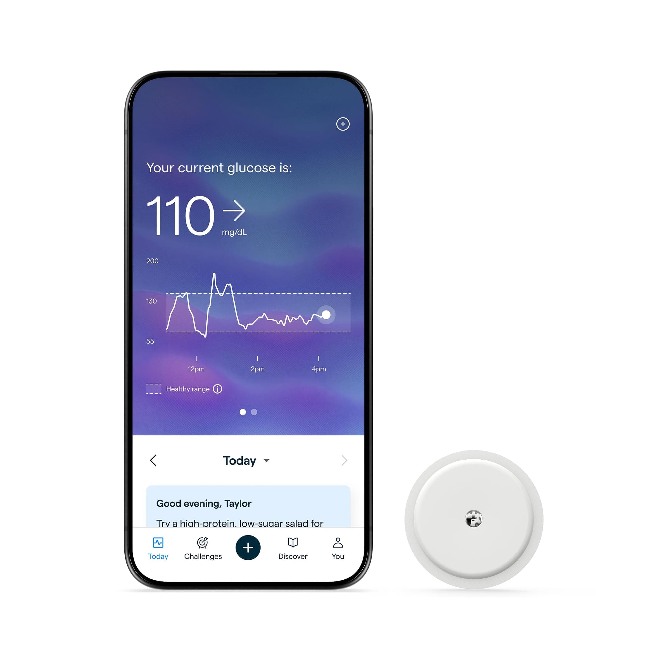 Lingo Continuous Glucose Monitor (CGM). 24/7 Glucose Tracking