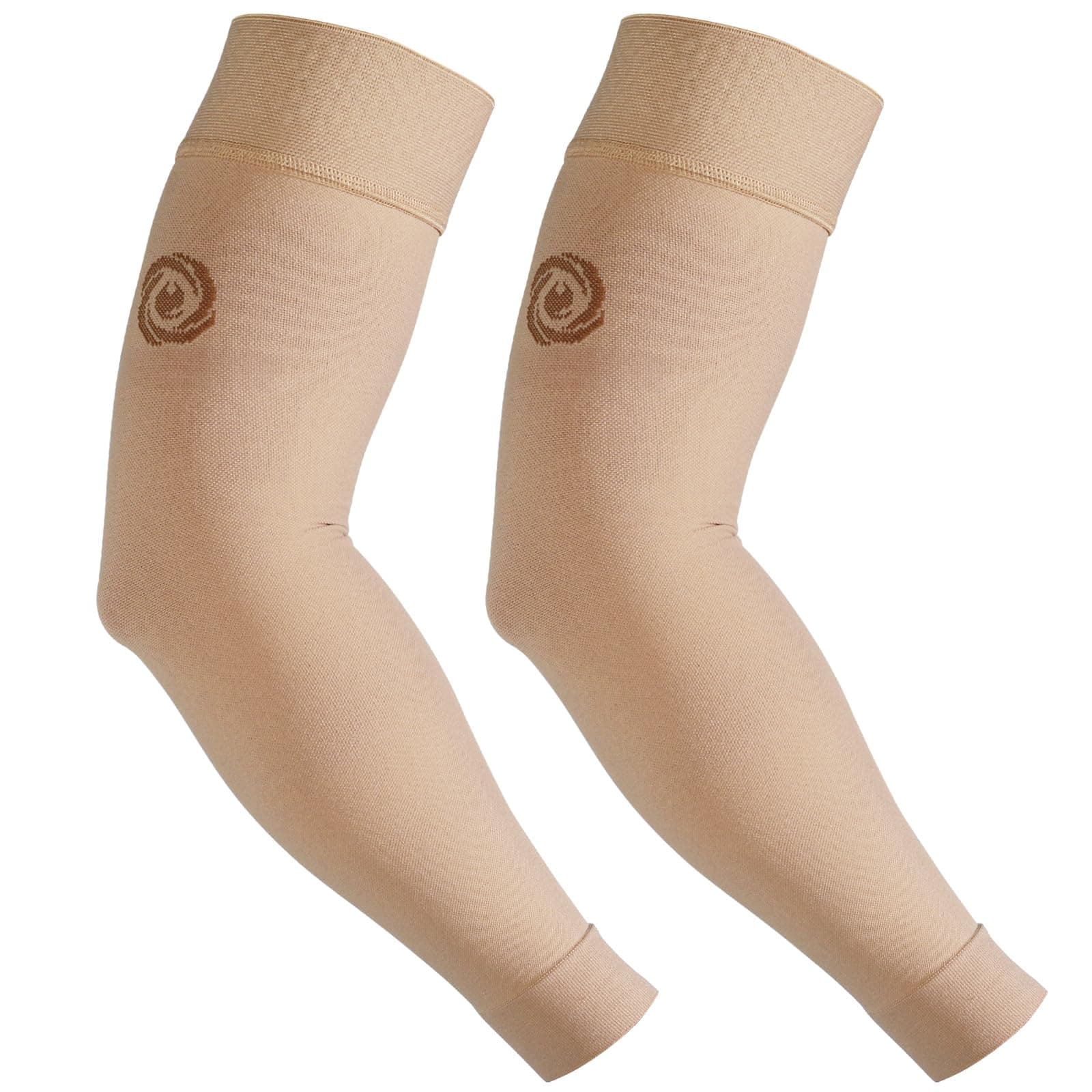 NURCOM Compression Arm Sleeve 20-30mmHg 2 Pack, Beige S
