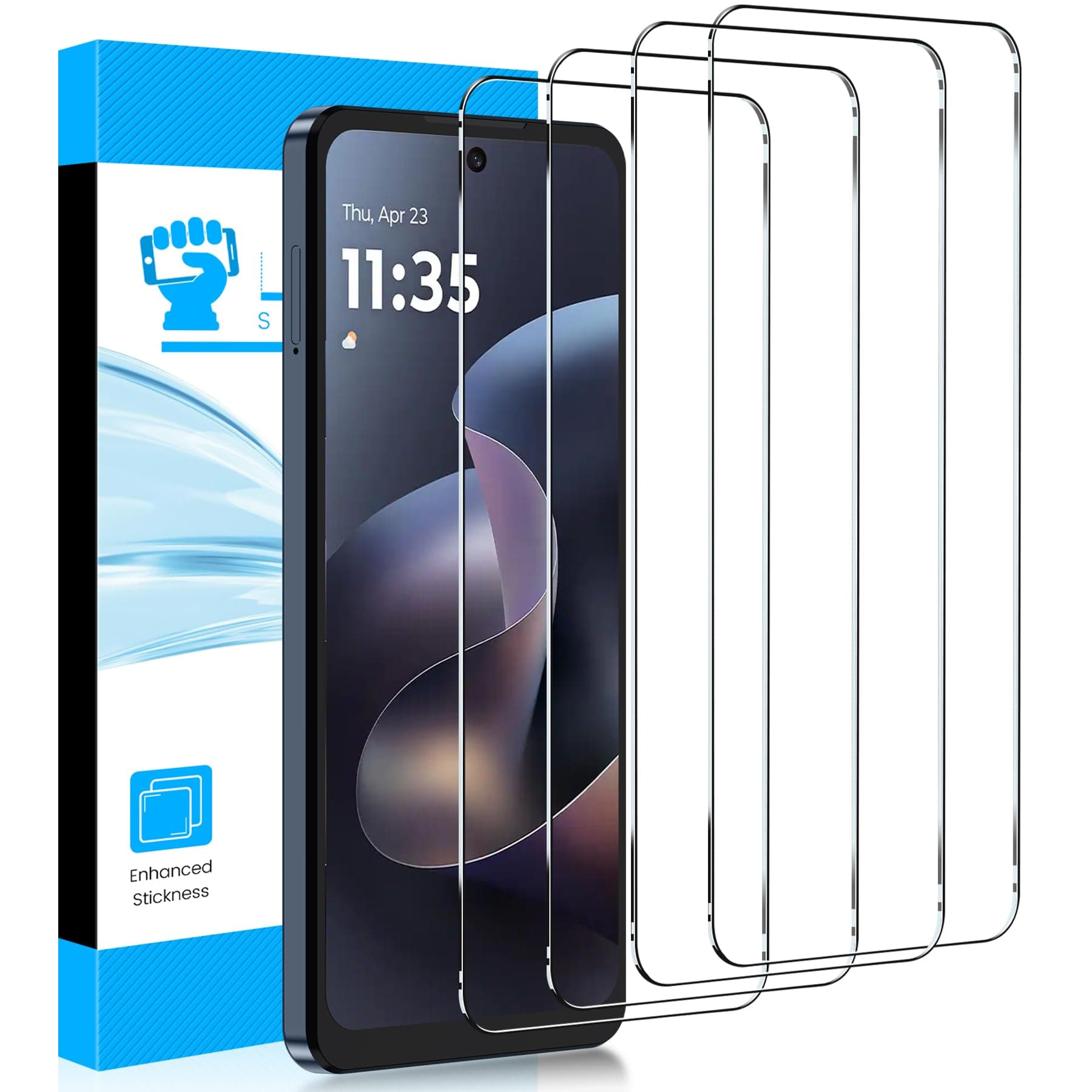 LYWHL 4 Pack for Motorola Moto G/Power/Play 5G 2026 Screen Protector, Tempered Glass HD Clear 9H Hardness Protective Film, Anti Scratch Bubble Free Easy Install Case Friendly