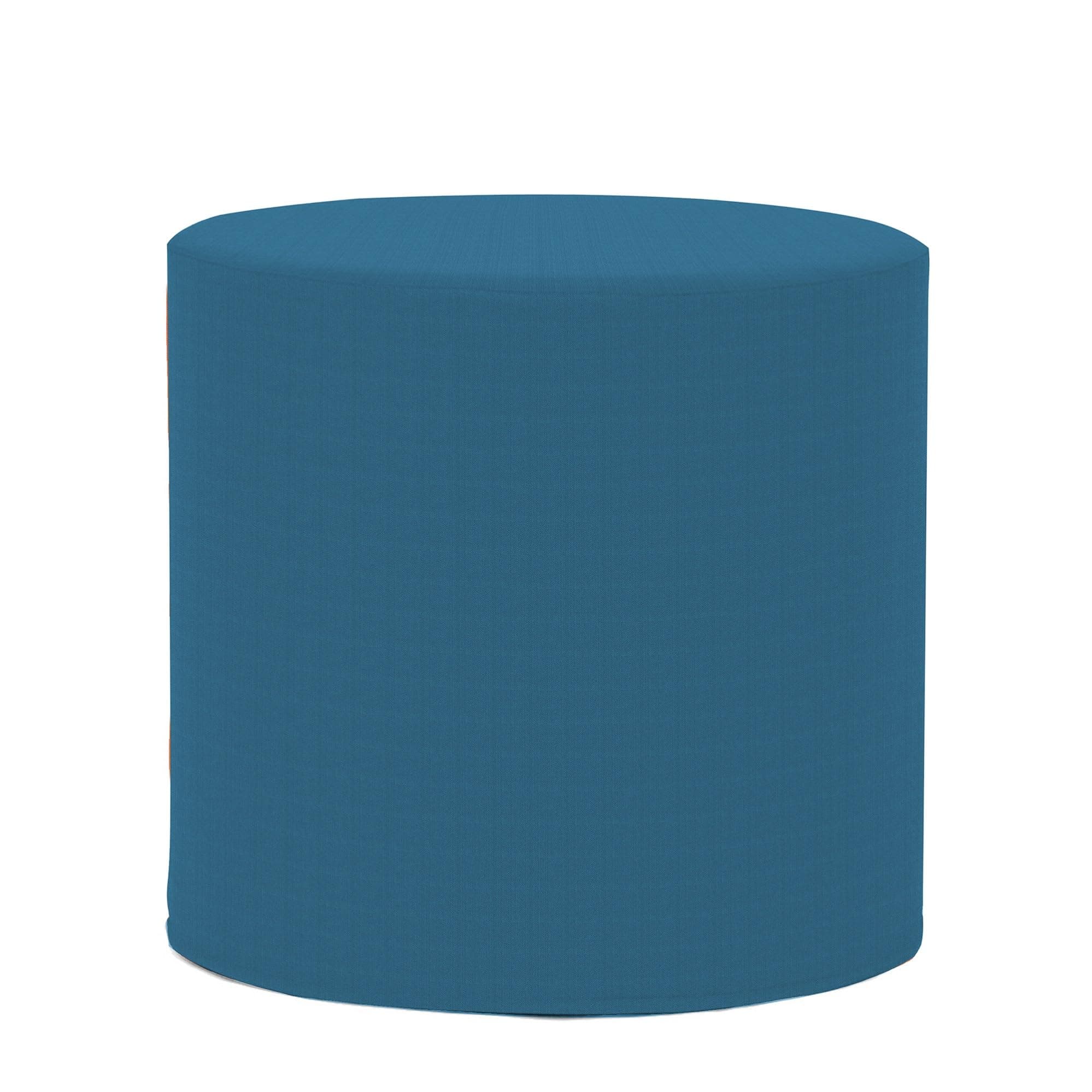 Howard Elliott Collection Q851-298 No Tip Cylinder Patio Ottoman, Seascape Turquoise, 18 x 17