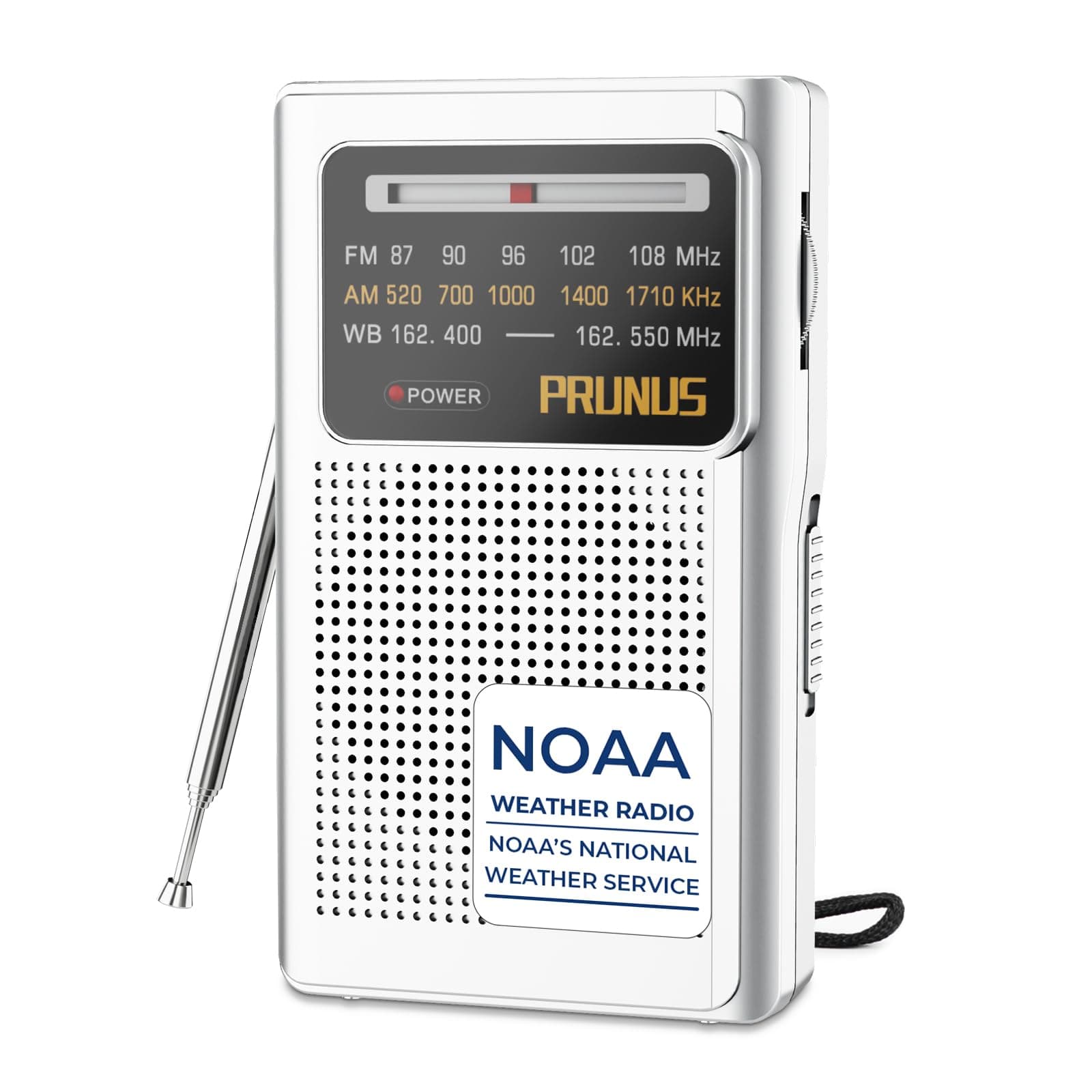 PRUNUS J161 NOAA Weather Radio AM FM, Battery Operated Radio for Power Outages, Transistor Radio with Best Reception,Stereo Earphone Jack, for Emergency,Hurricane, Storm, Running, Walking,Home